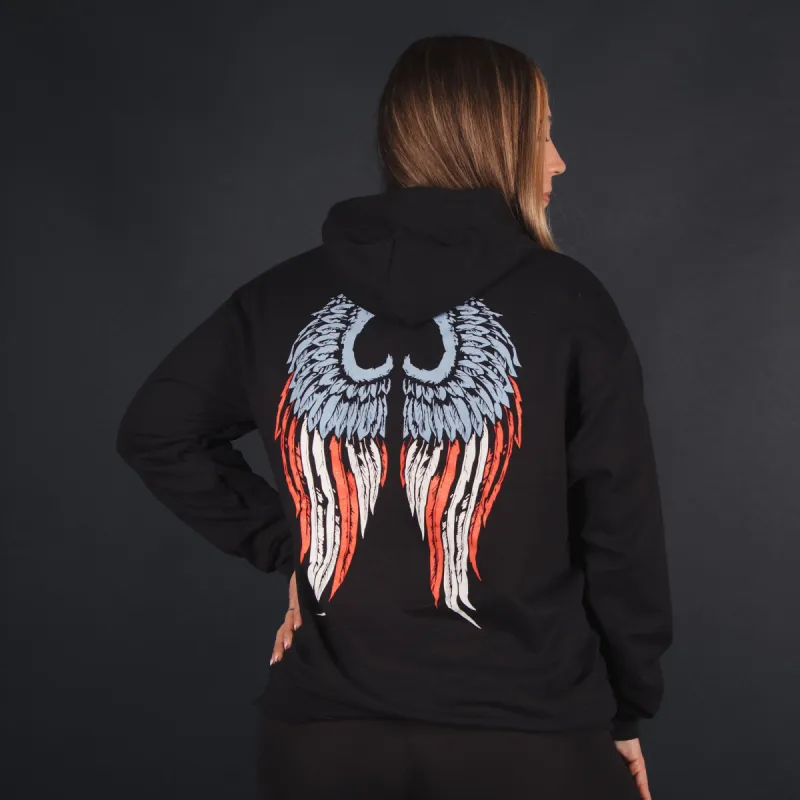 Women's Freedom Angel Hoodie - Black sold by Grunt Style
