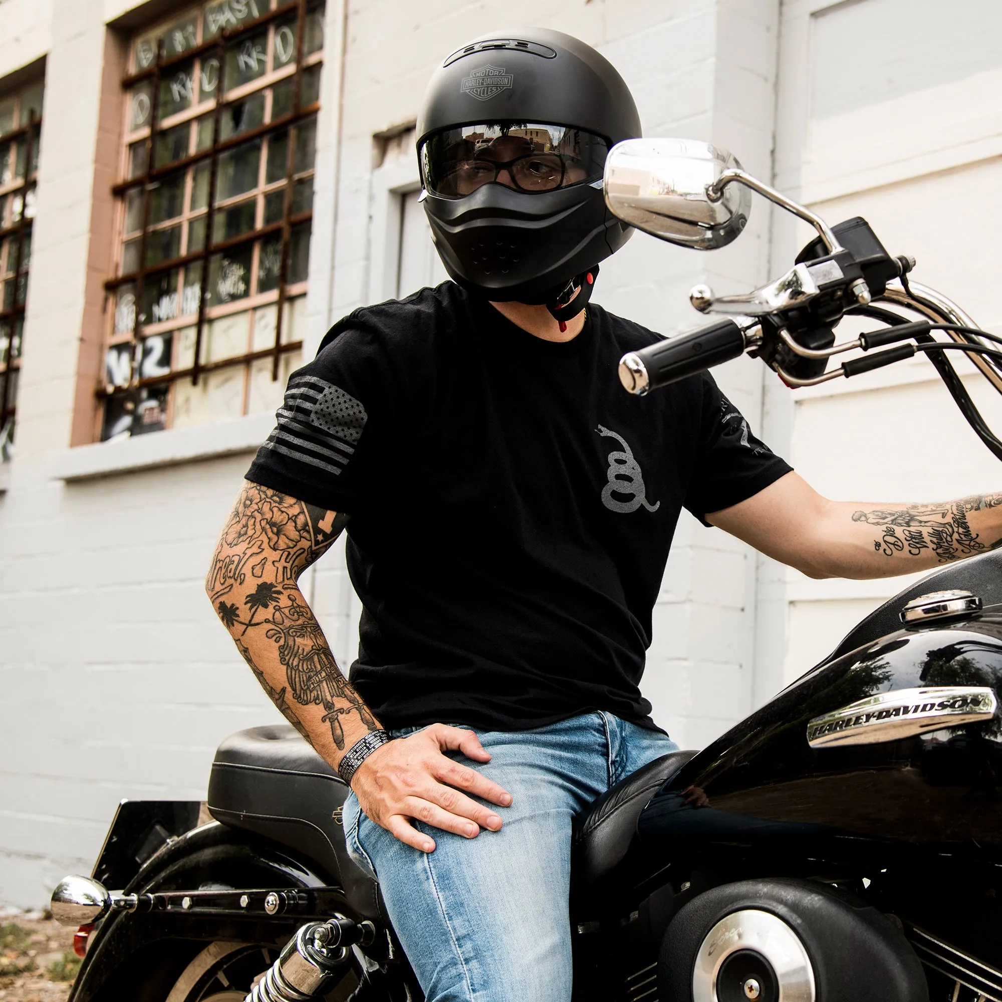 Don't Tread on Me Concealed Gadsden T-Shirt- Black sold by Grunt Style product image thumbnail 4