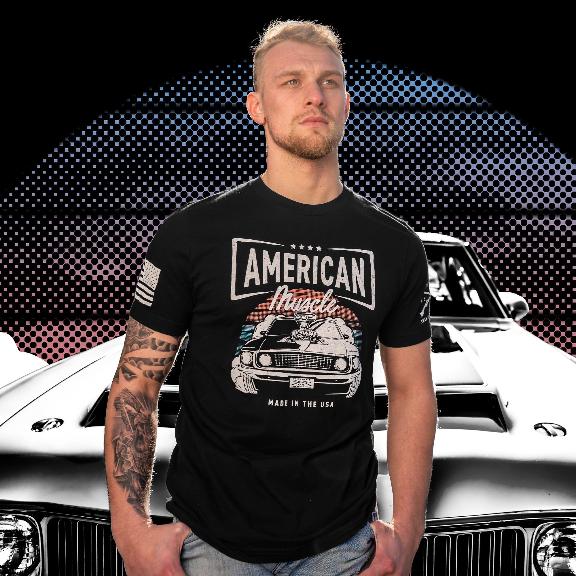 American Muscle T-Shirt - Black sold by Grunt Style product image thumbnail 2