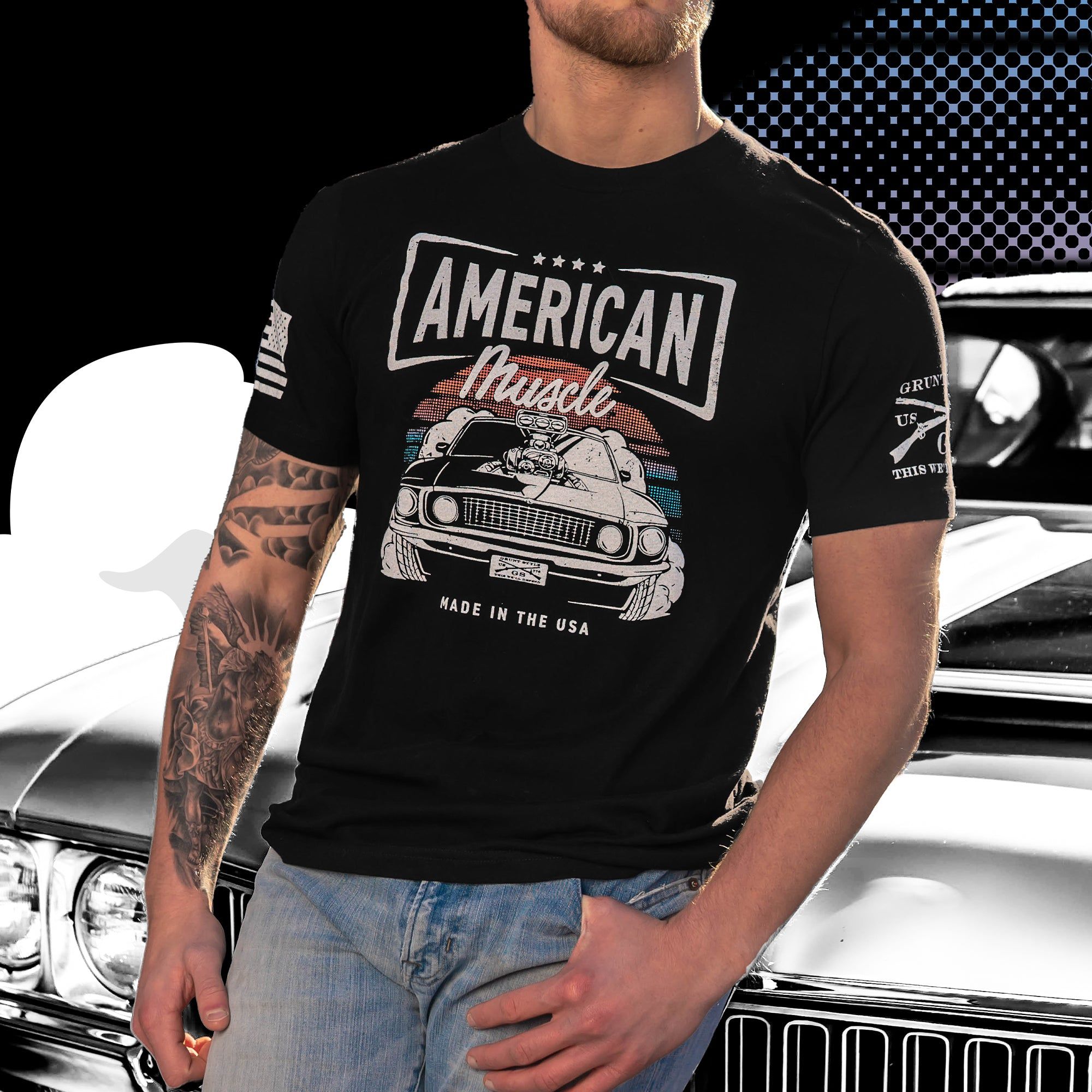 American Muscle T-Shirt - Black sold by Grunt Style product image thumbnail 3
