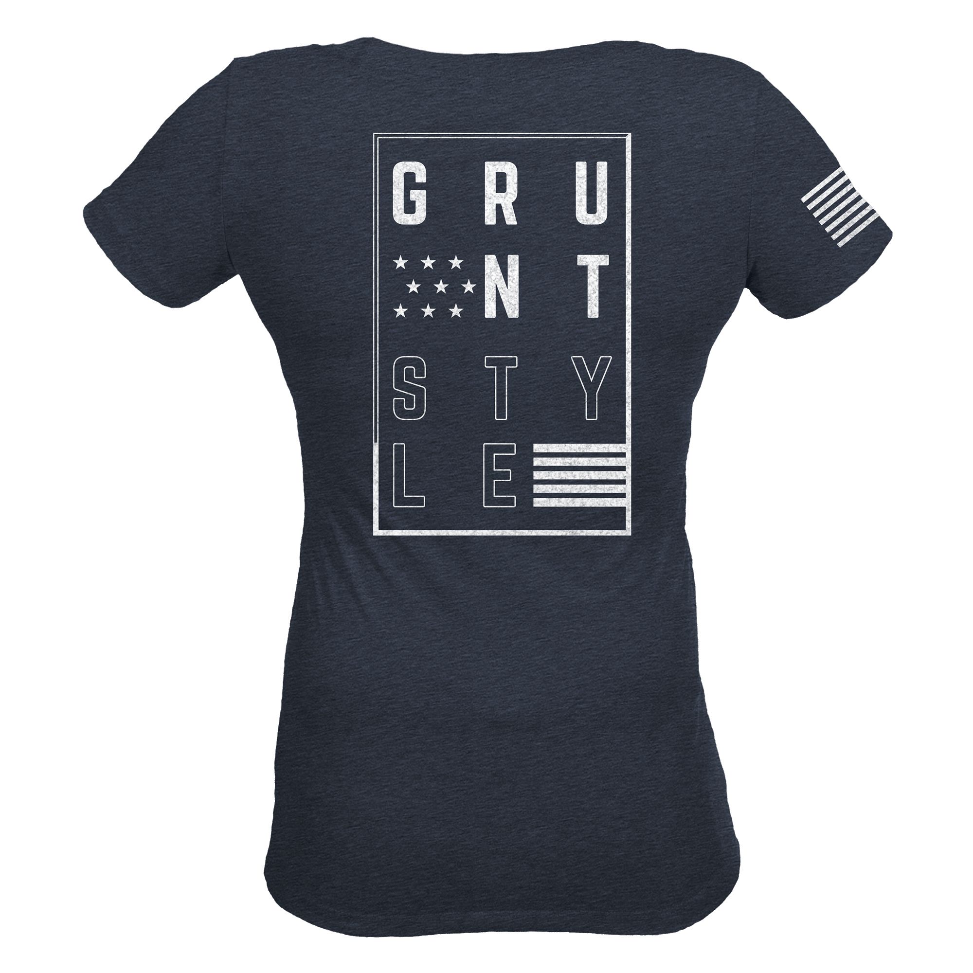 Women's Stars and Stripes Logo V-Neck - Midnight Navy sold by Grunt Style product image thumbnail 4