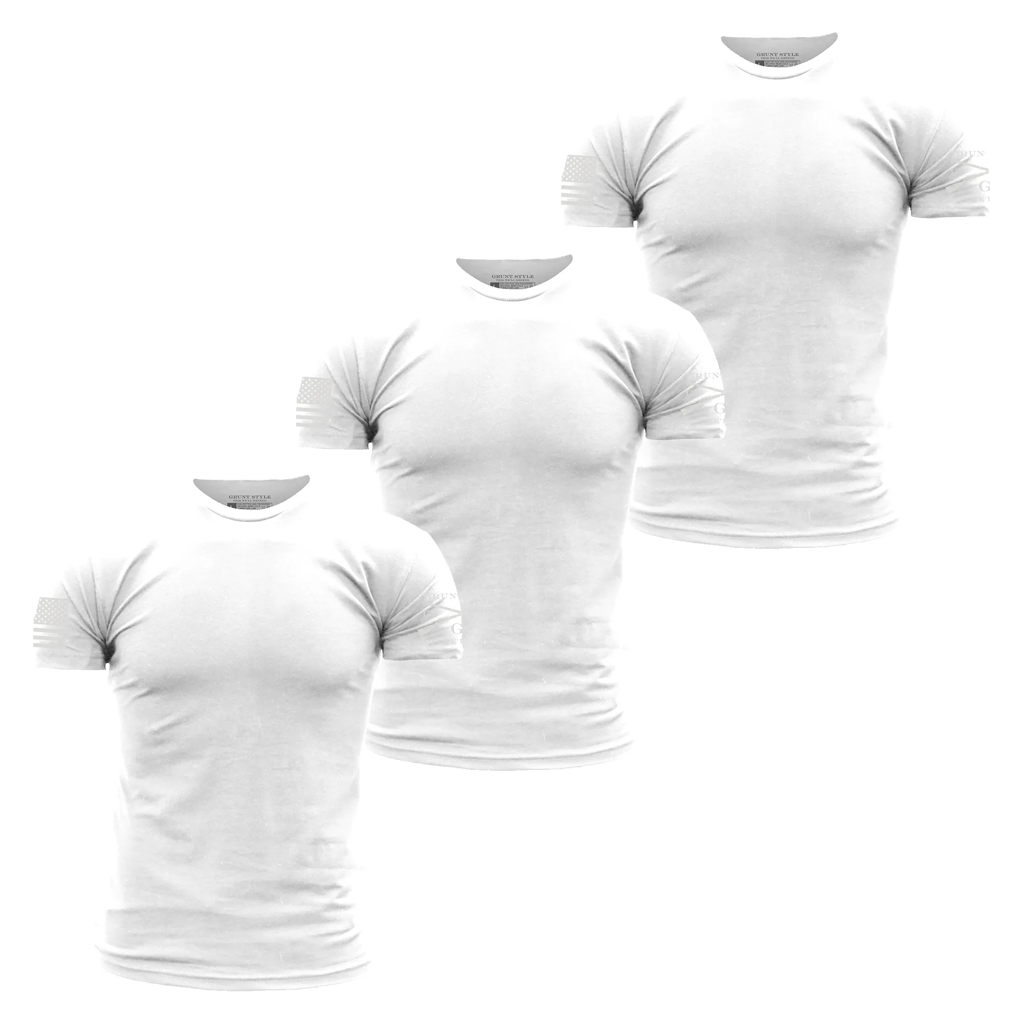 Basic T-Shirts - White - 3 Pack sold by Grunt Style
