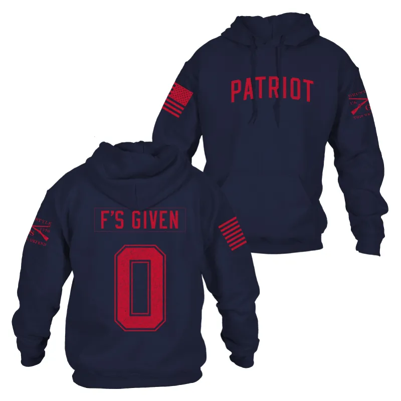 Zero F's Given Hoodie - Navy sold by Grunt Style