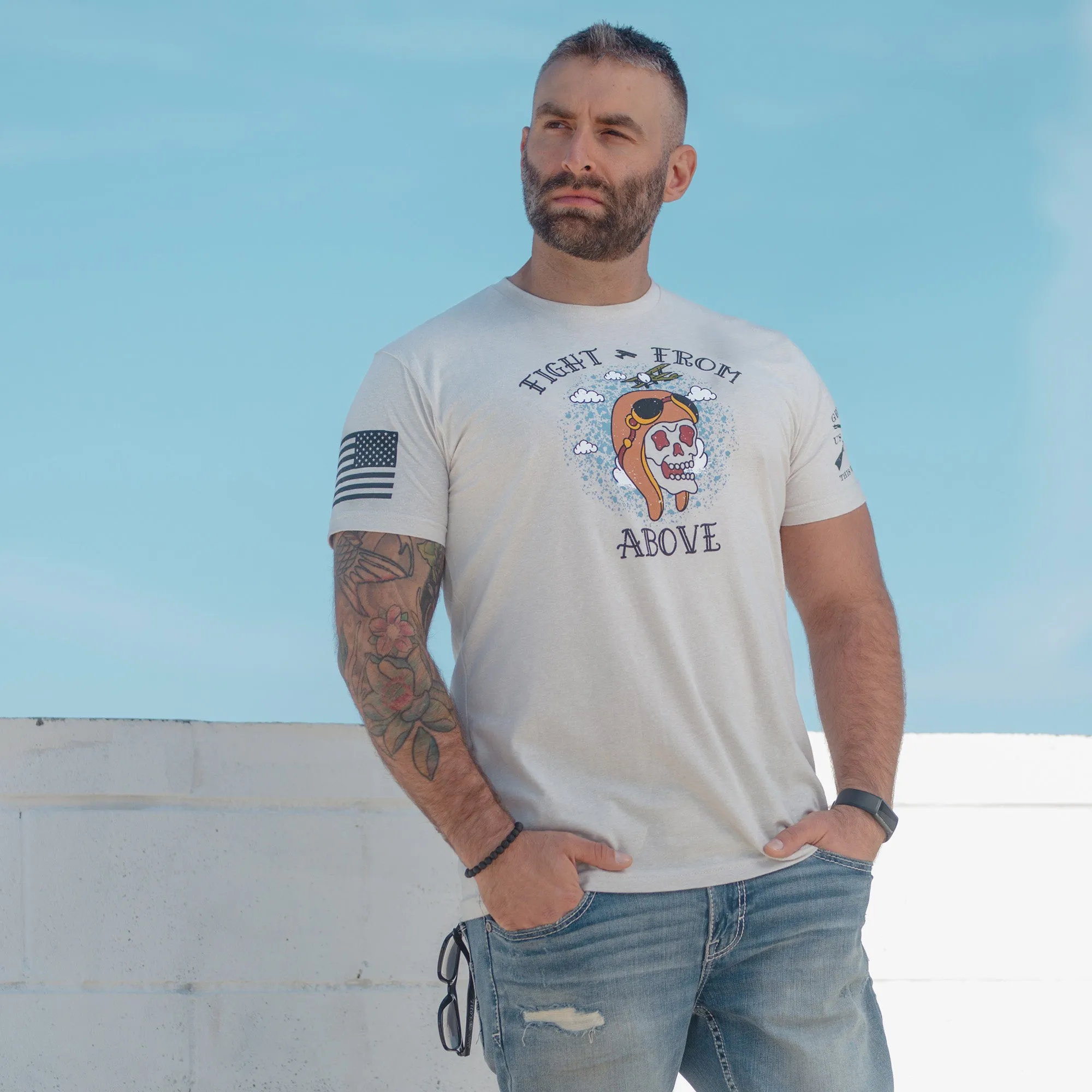 Fight From Above T-Shirt - Sand sold by Grunt Style product image thumbnail 3