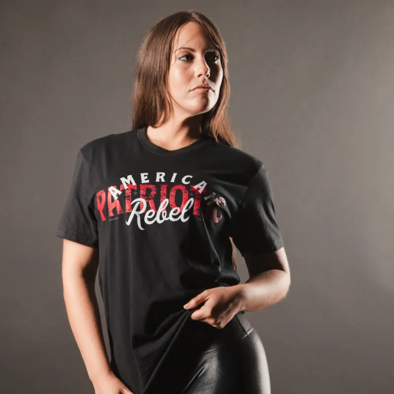 Women's American Rebel Boyfriend T-Shirt - Black sold by Grunt Style