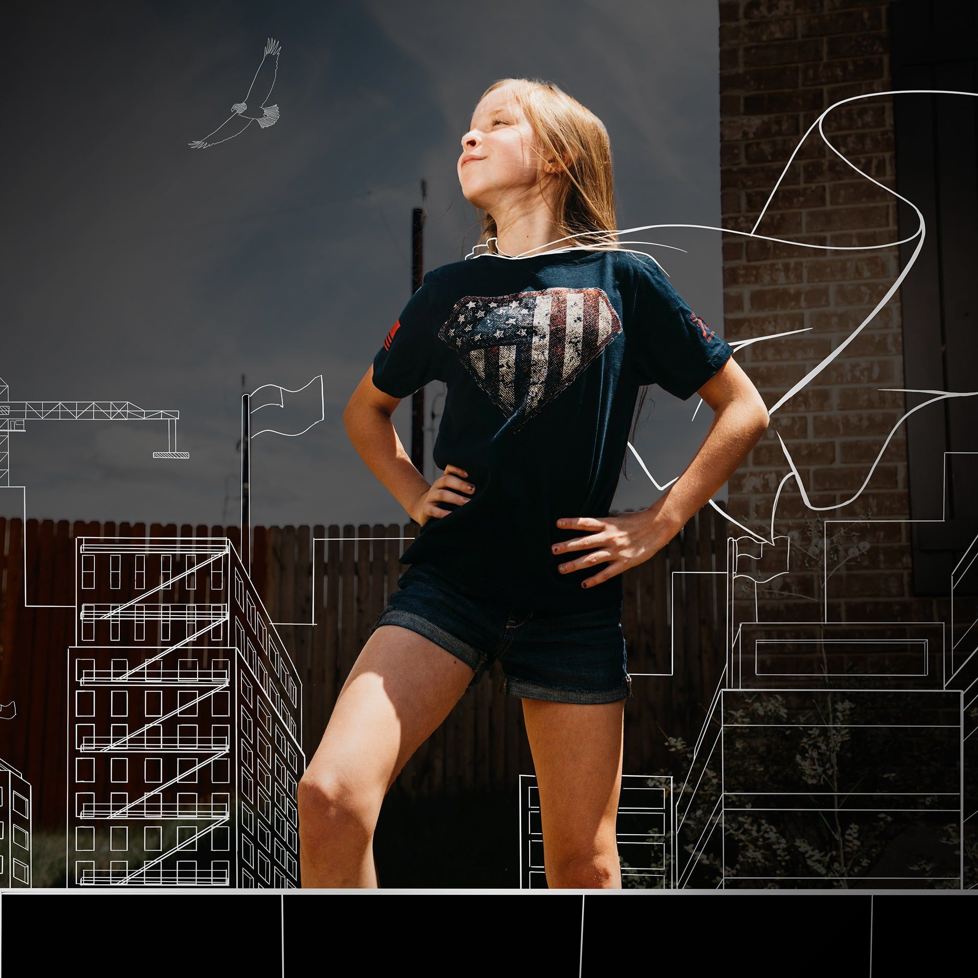 Youth Super Patriot 2.0 T-Shirt - Midnight Navy sold by Grunt Style product image thumbnail 2