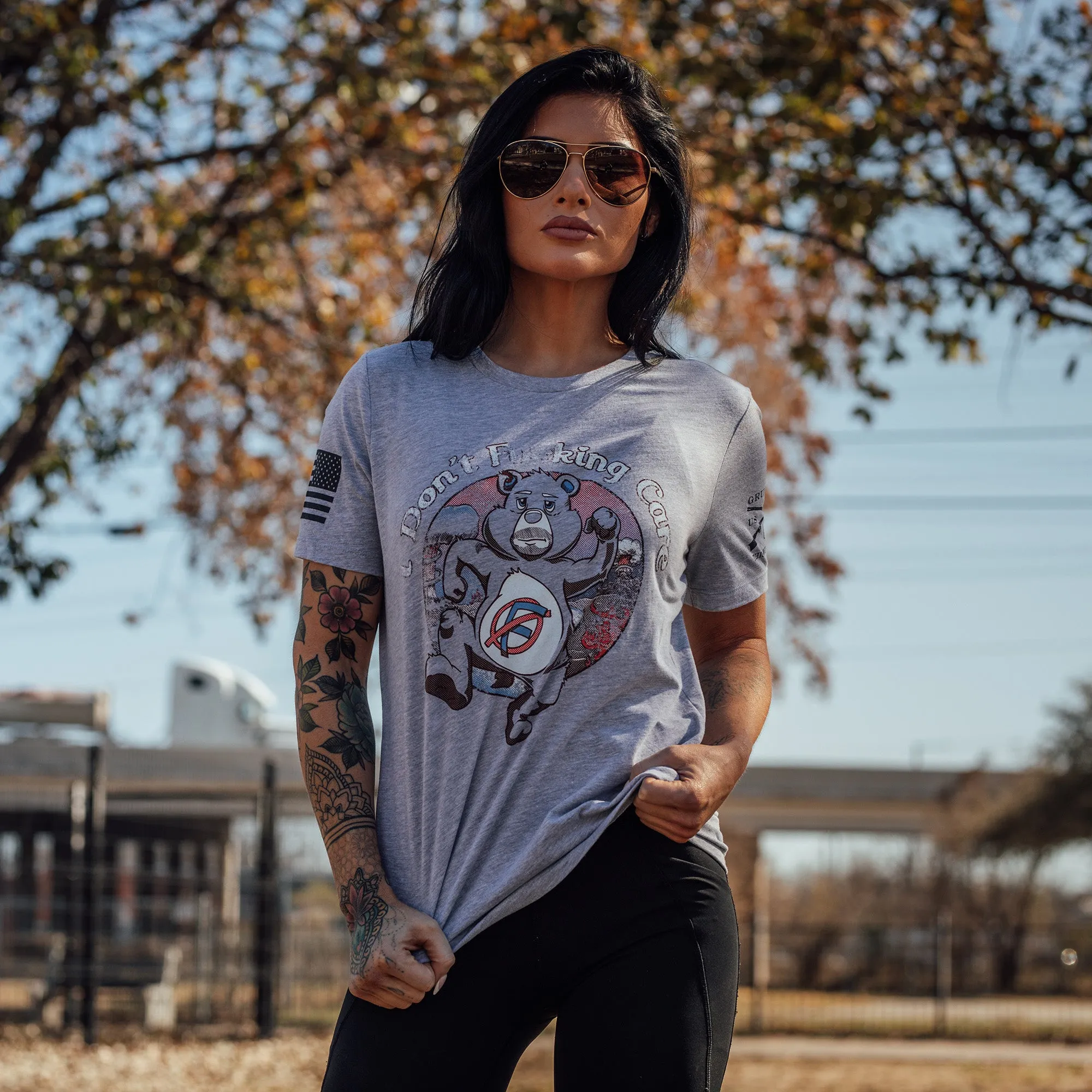 Women's I Don't F*cking Care Relaxed Fit T-Shirt - Athletic Heather sold by Grunt Style product image thumbnail 3