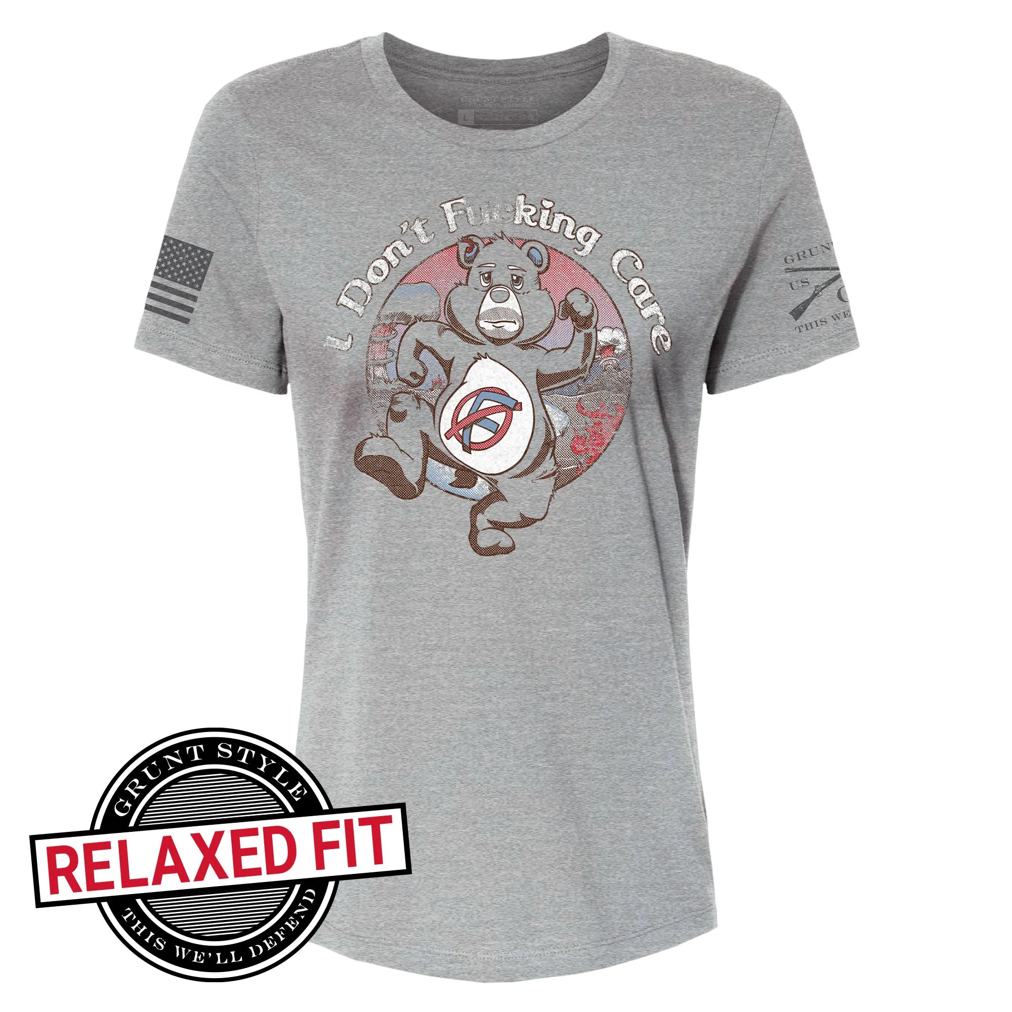 Women's I Don't F*cking Care Relaxed Fit T-Shirt - Athletic Heather sold by Grunt Style product image thumbnail 5