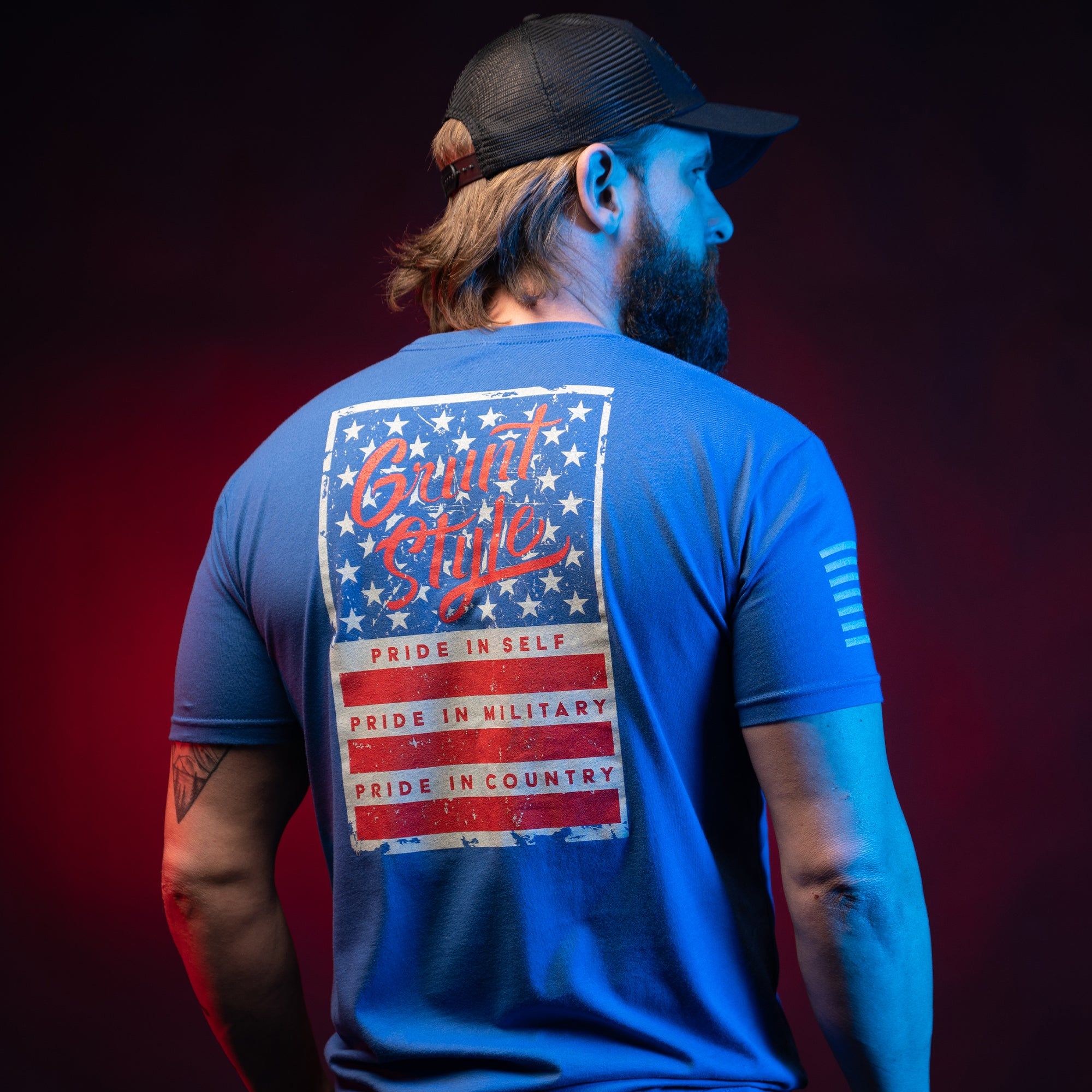 Grunt Style Stars & Bars T-Shirt - Royal sold by Grunt Style product image thumbnail 2
