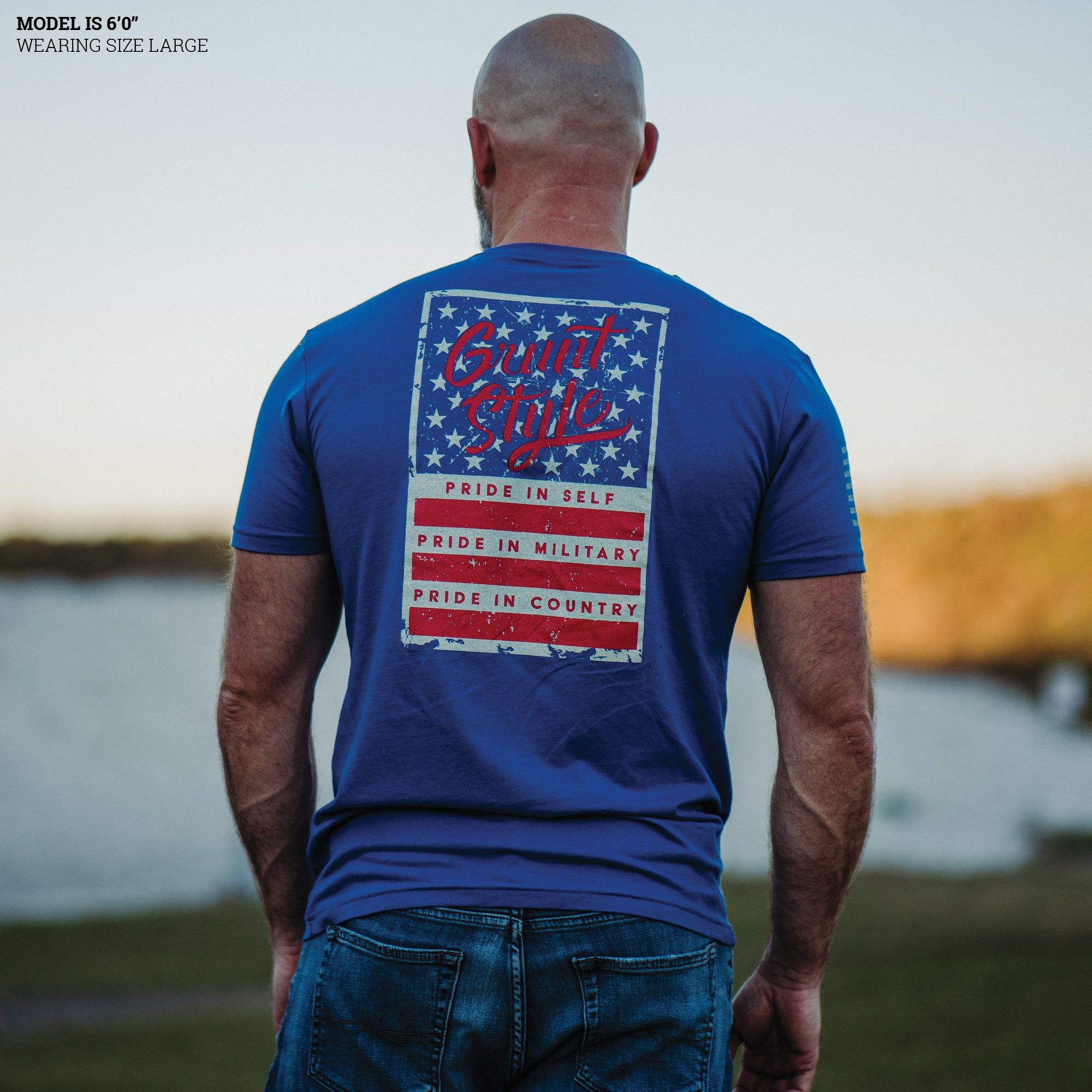 Grunt Style Stars & Bars T-Shirt - Royal sold by Grunt Style product image thumbnail 3
