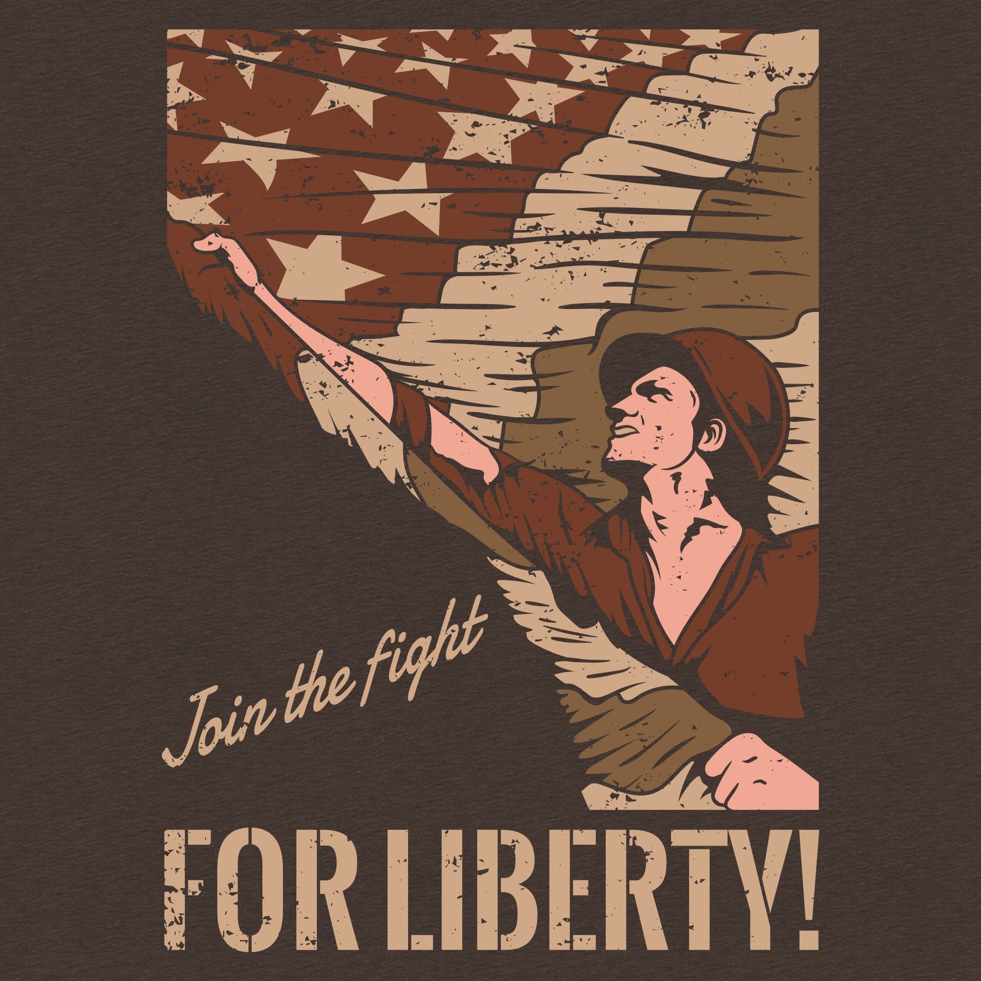 For Liberty T-Shirt - Heather Brown sold by Grunt Style product image thumbnail 4