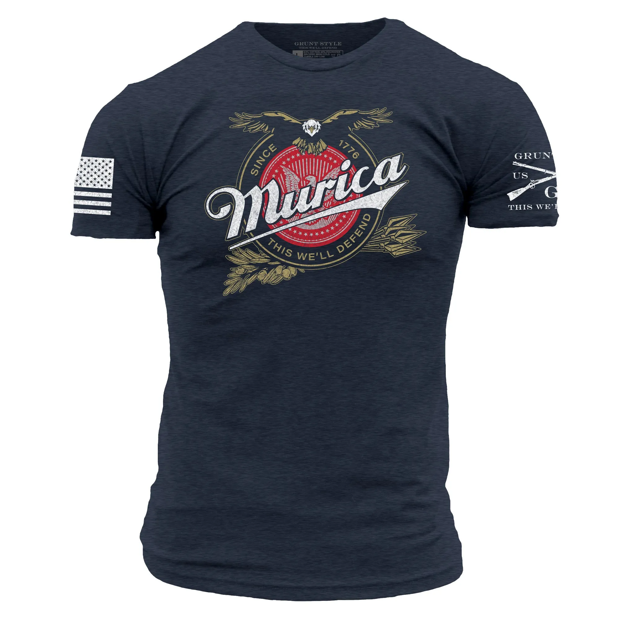 Murica Brewing T-Shirt - Midnight Navy sold by Grunt Style