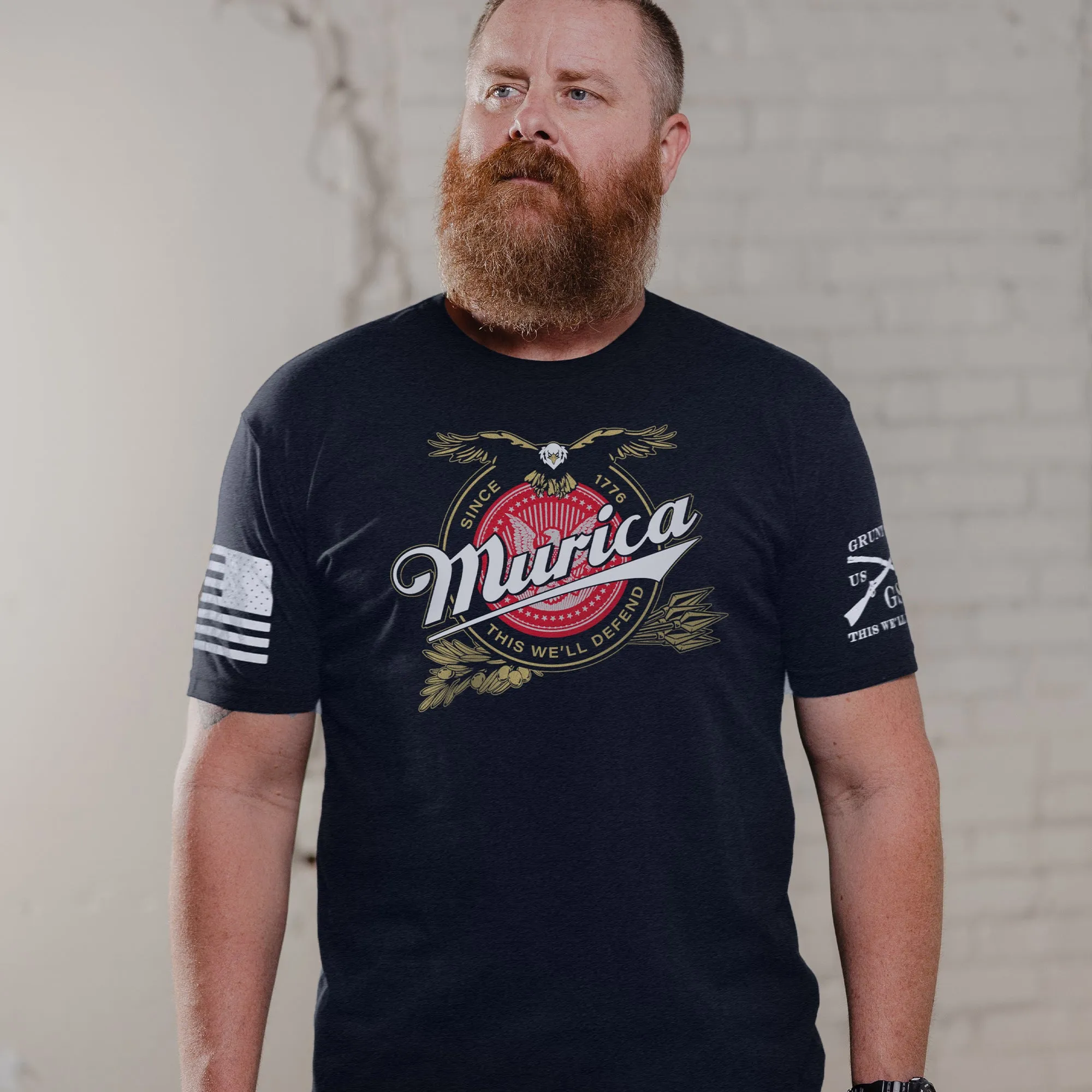 Murica Brewing T-Shirt - Midnight Navy sold by Grunt Style product image thumbnail 3