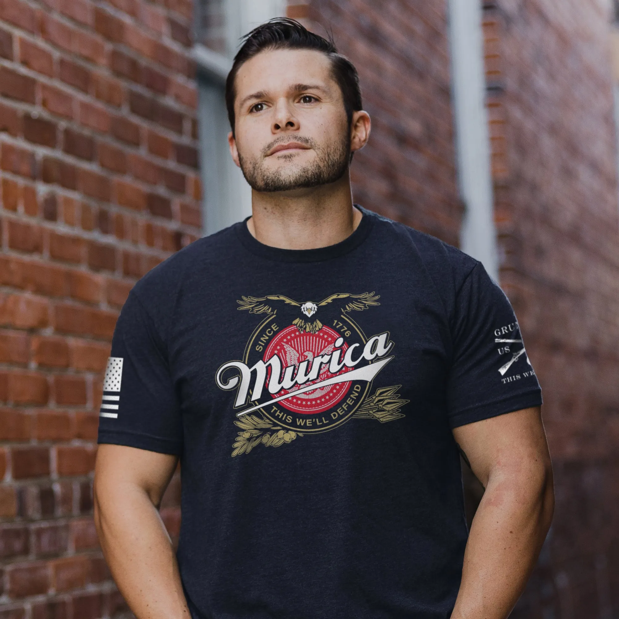 Murica Brewing T-Shirt - Midnight Navy sold by Grunt Style product image thumbnail 2