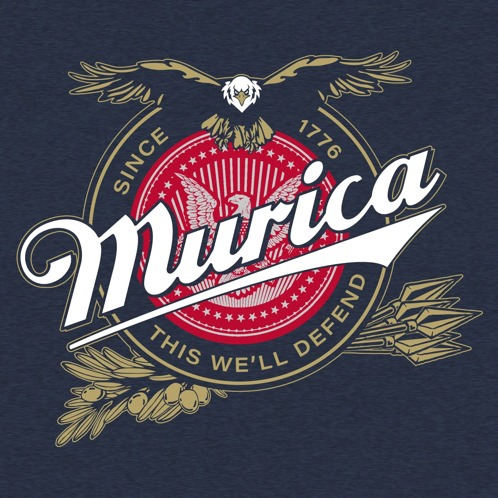 Murica Brewing T-Shirt - Midnight Navy sold by Grunt Style product image thumbnail 4