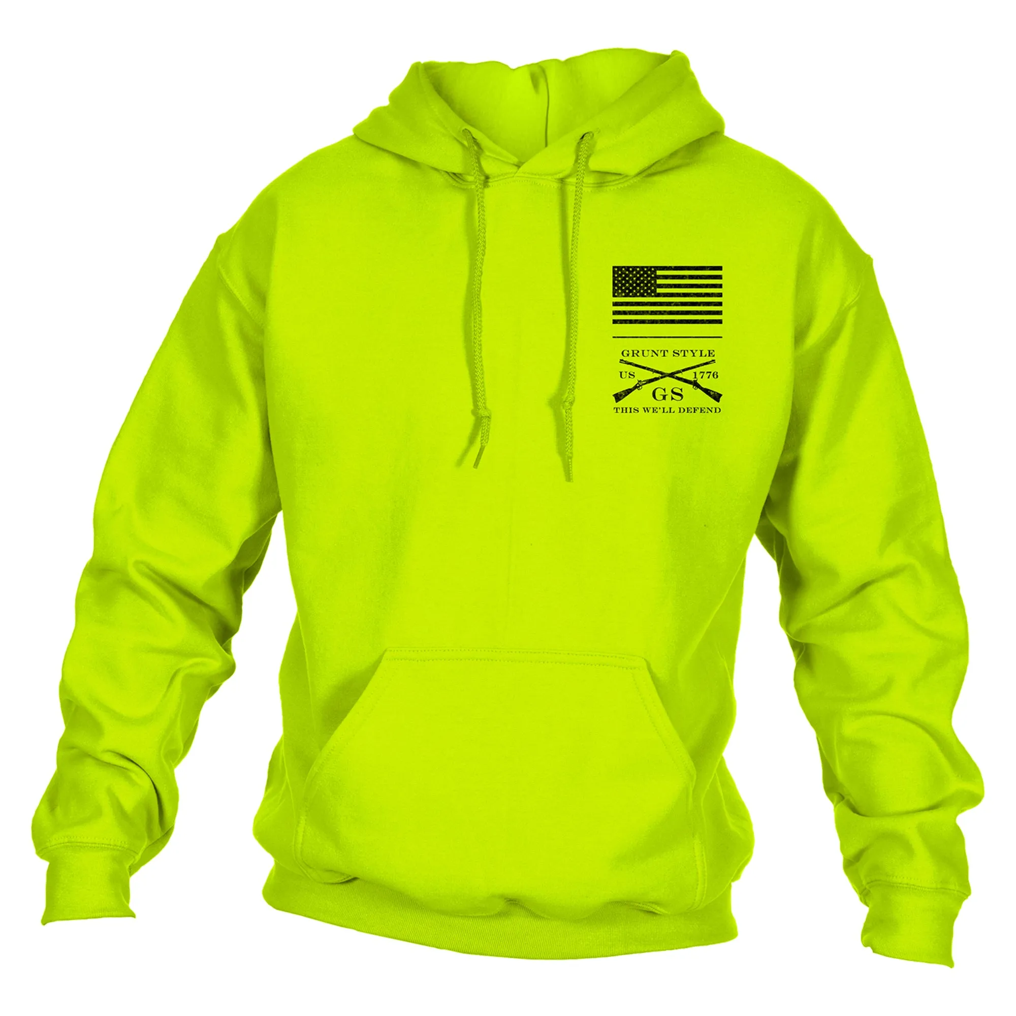 Red Blood Blue Collar® Hoodie - Safety Green sold by Grunt Style product image thumbnail 4