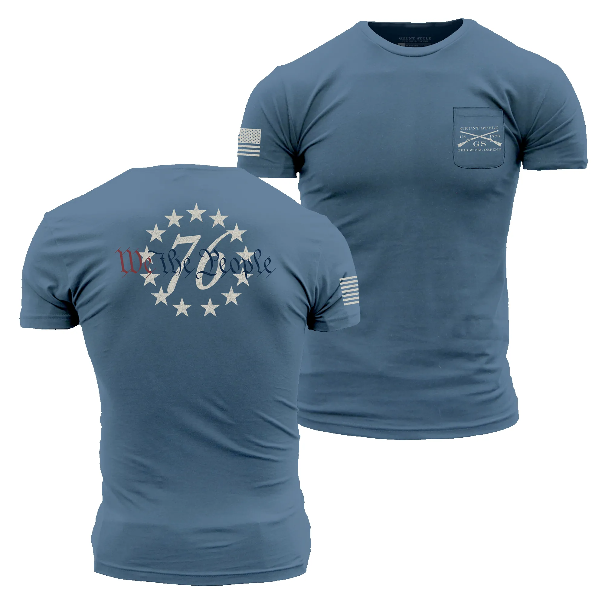 76 We The People Pocket T-Shirt - Captain's Blue sold by Grunt Style