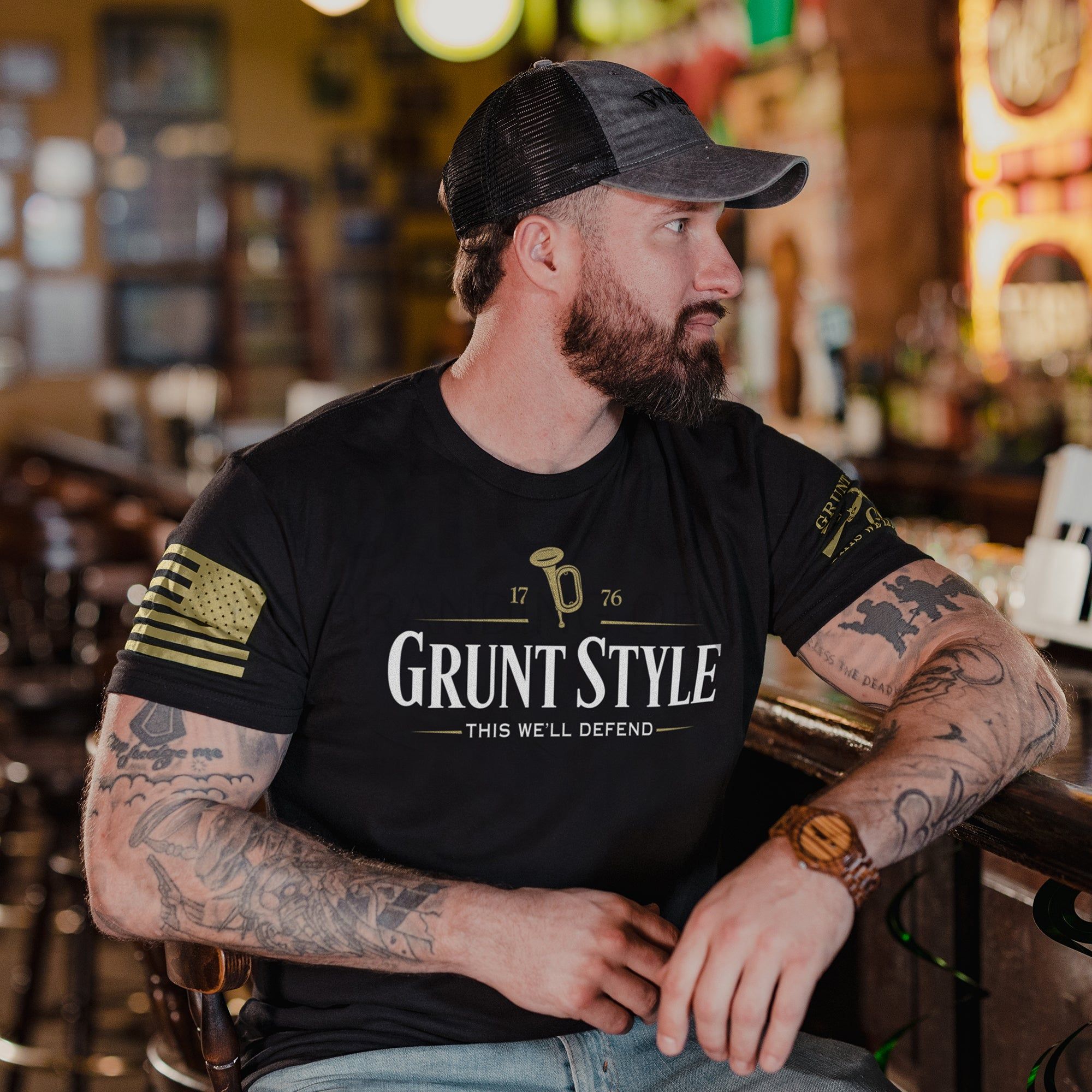Men's Drop of Greatness T-Shirt - Black sold by Grunt Style product image thumbnail 3