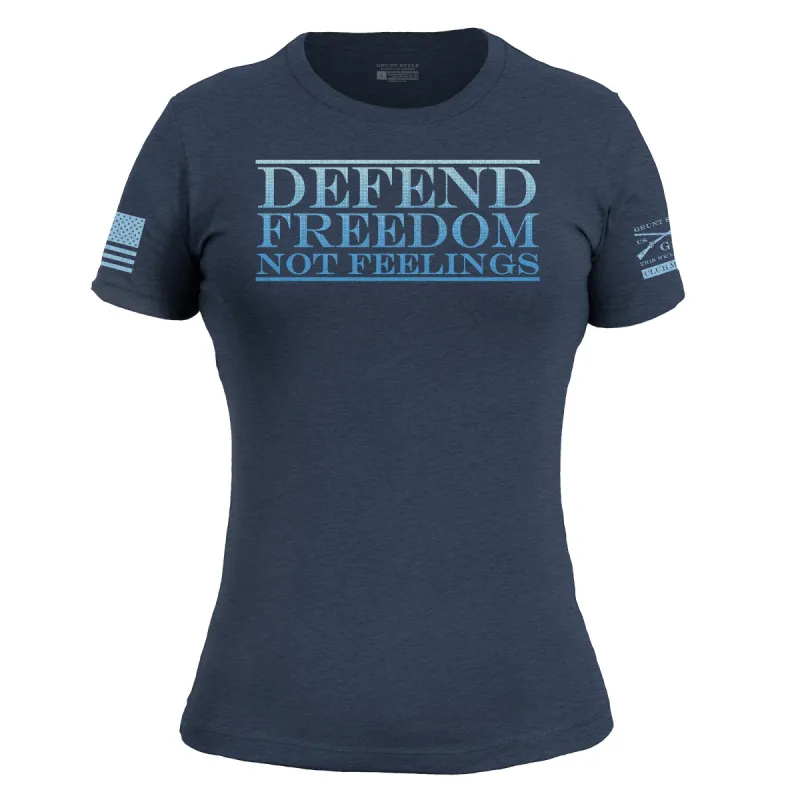2023 March Club - Ladies' - Defend Freedom, Not Feelings sold by Grunt Style