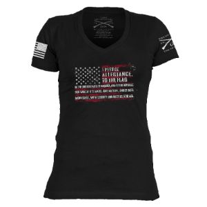 Women's Pledge V-Neck - Black sold by Grunt Style