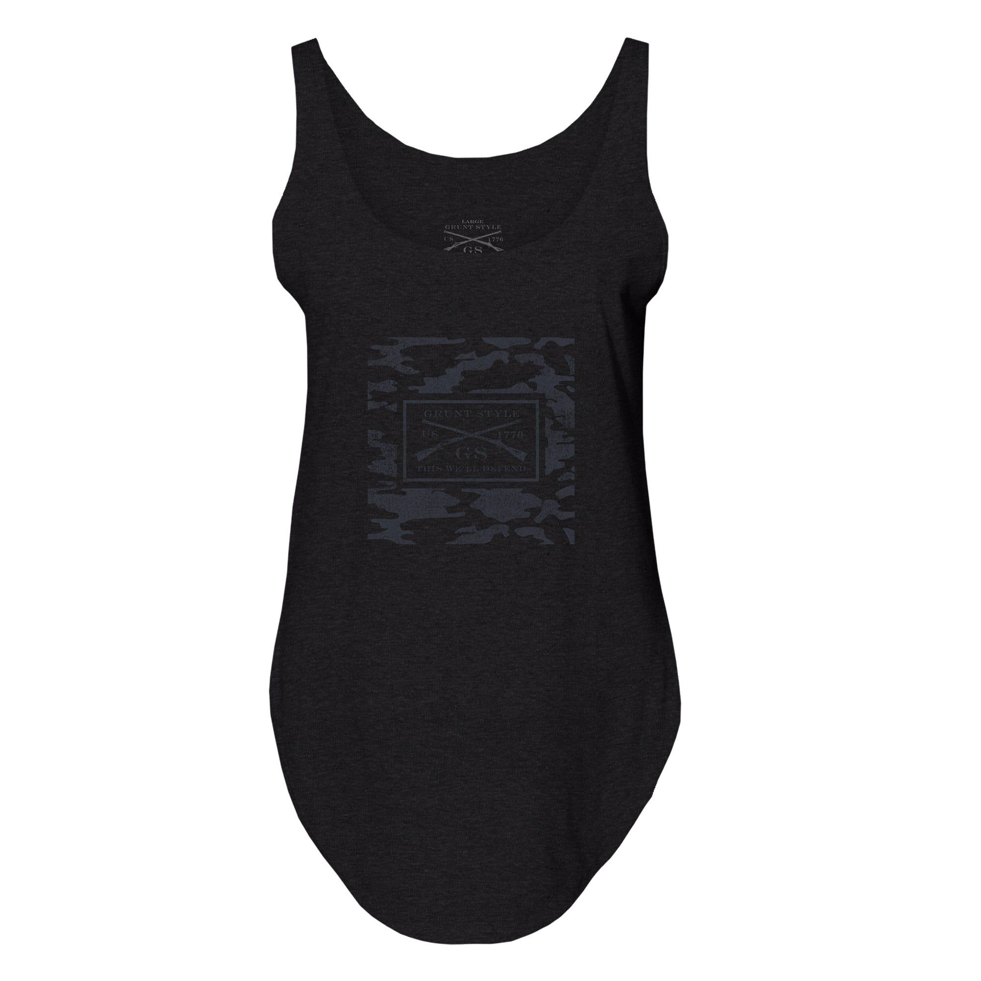 Women's Grunt Style Logo Flowy Tank - Black Camo sold by Grunt Style product image thumbnail 2