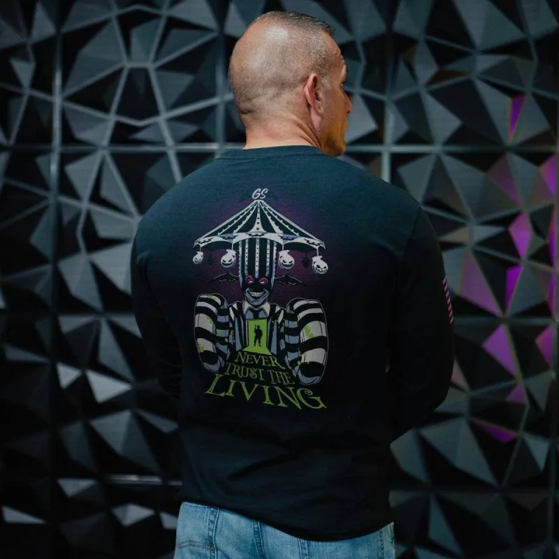 Never Trust The Living Long Sleeve - Black made by Grunt Style