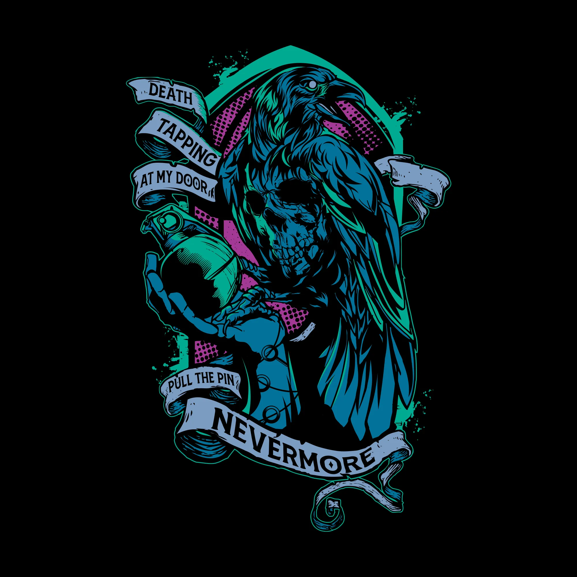 The Raven T-Shirt - Black sold by Grunt Style product image thumbnail 2