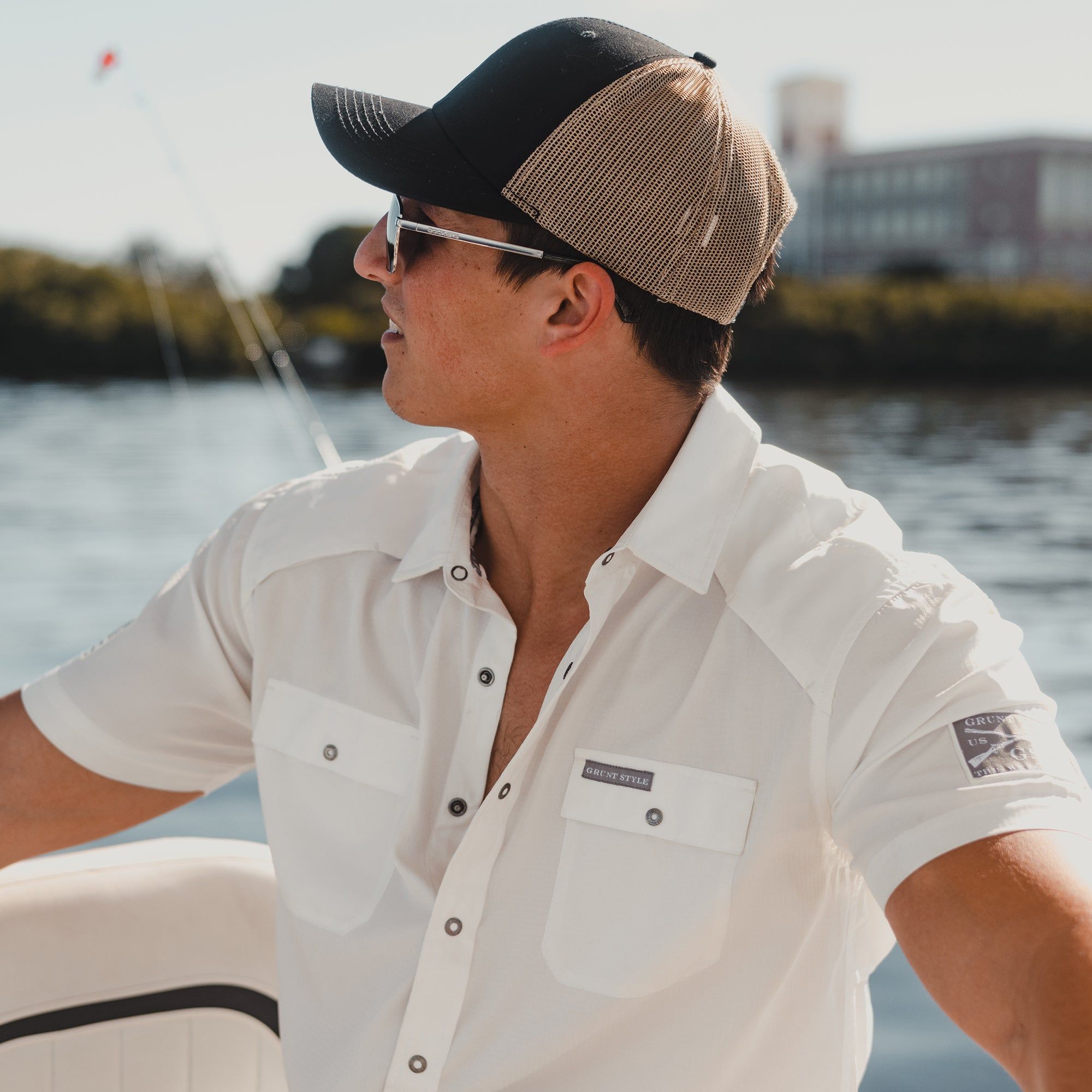 Short Sleeve Fishing Shirt - White sold by Grunt Style product image thumbnail 3