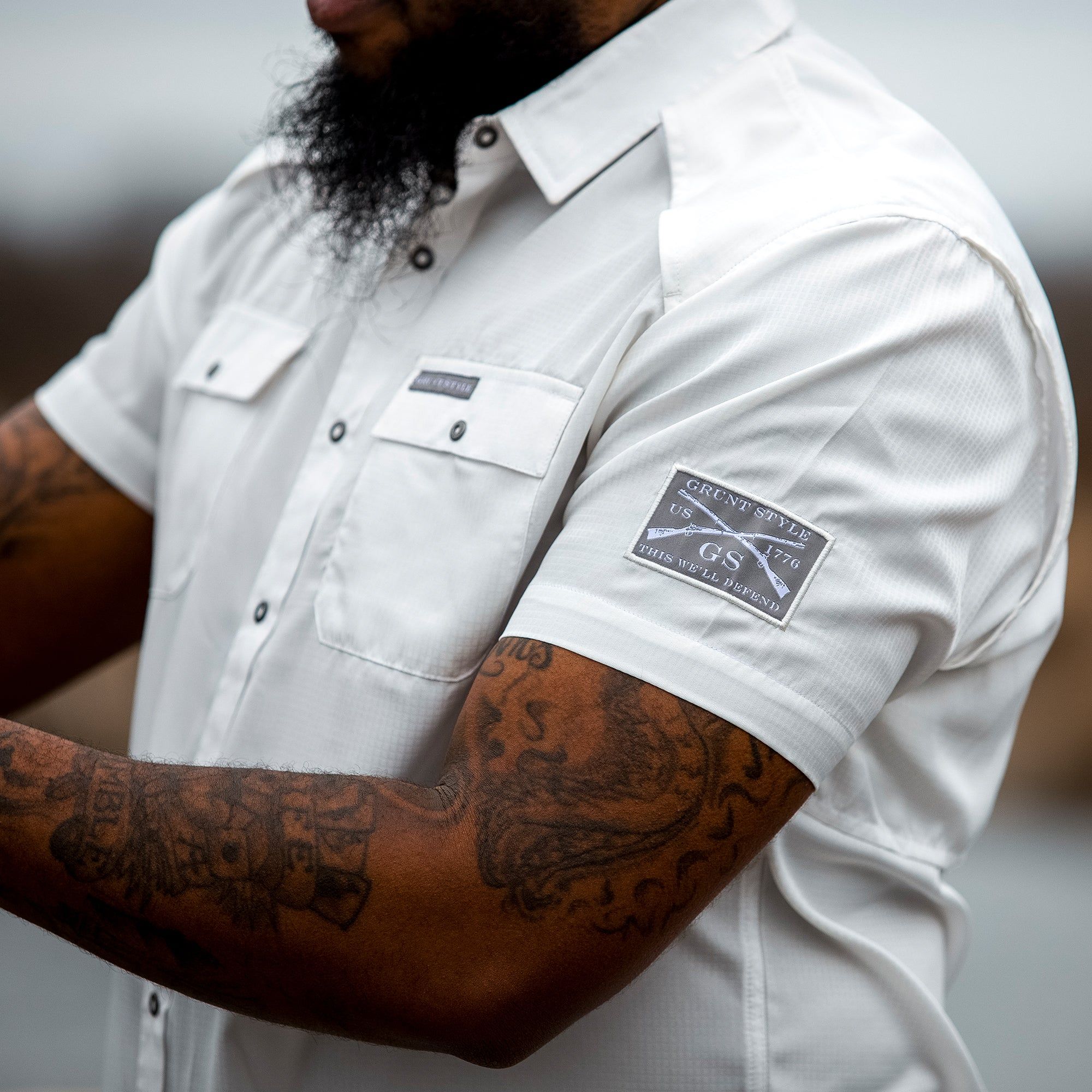 Short Sleeve Fishing Shirt - White sold by Grunt Style product image thumbnail 4