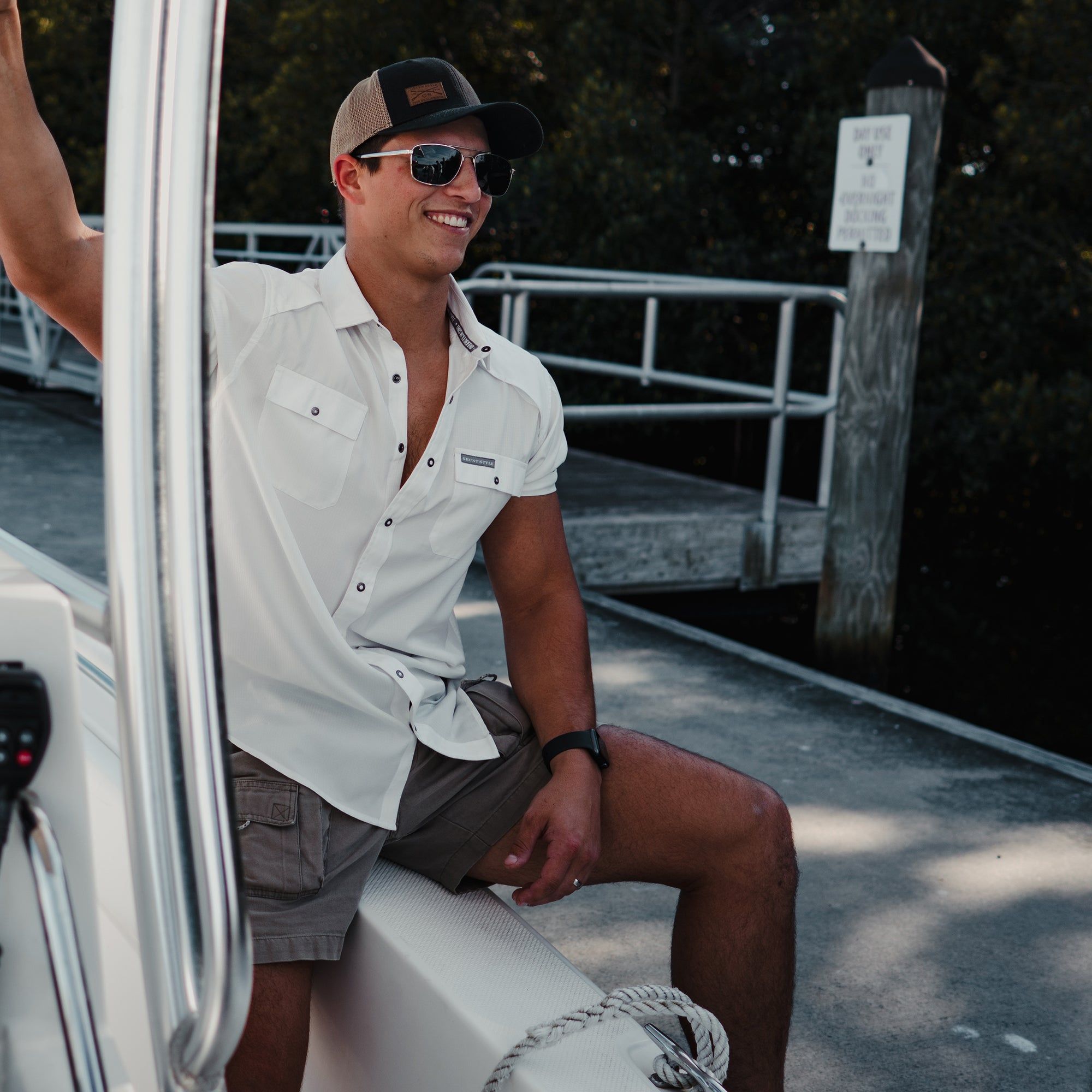 Short Sleeve Fishing Shirt - White sold by Grunt Style product image thumbnail 2