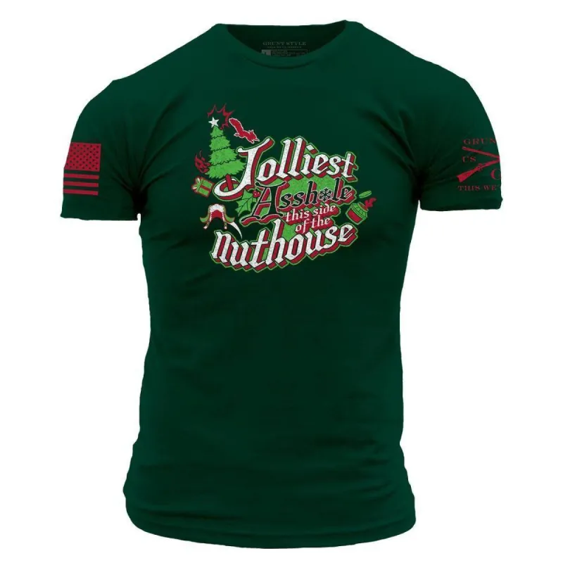 This Side of the Nuthouse T-Shirt - Forest Green sold by Grunt Style
