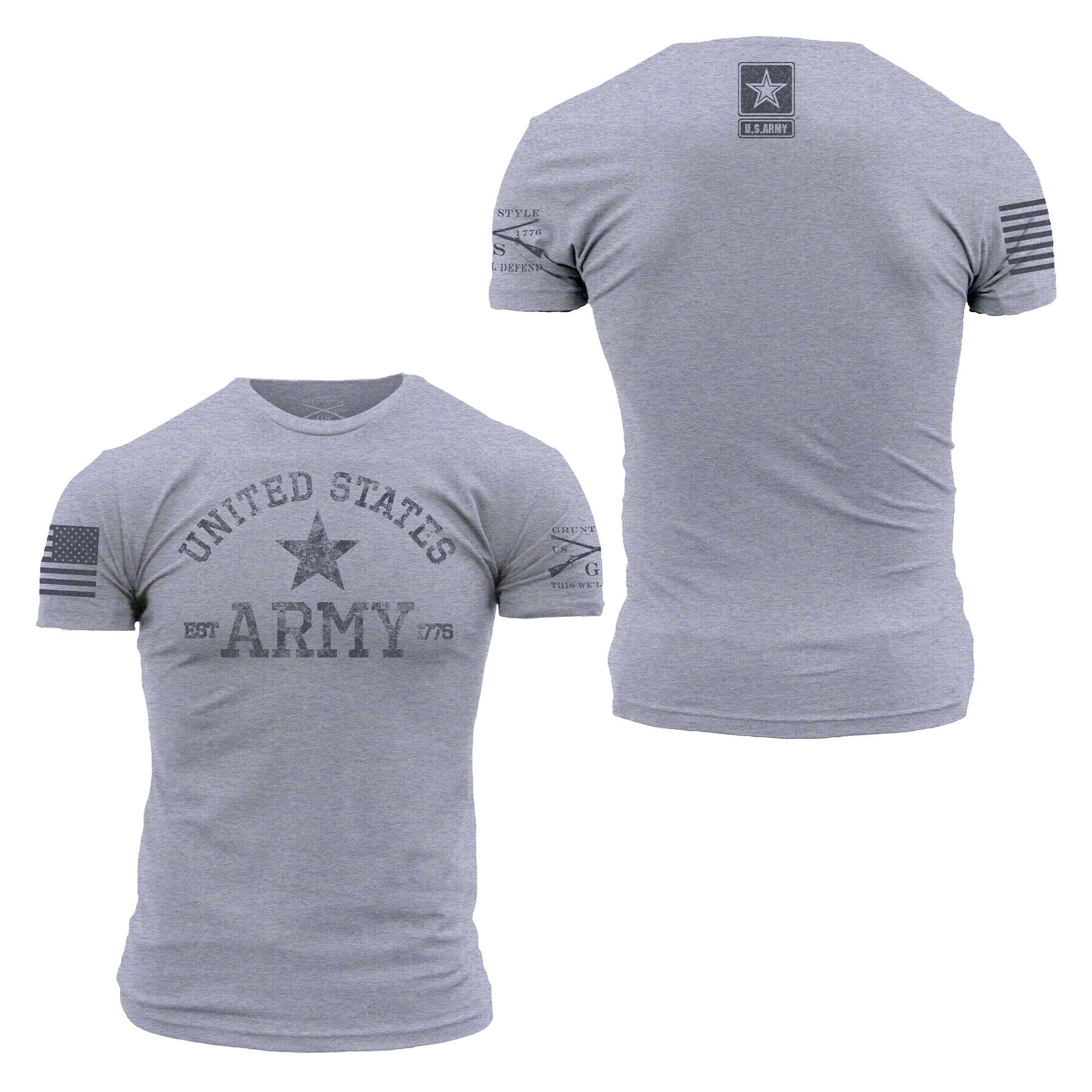 Army - Men's Est. 1775 Tee - Heather Grey sold by Grunt Style