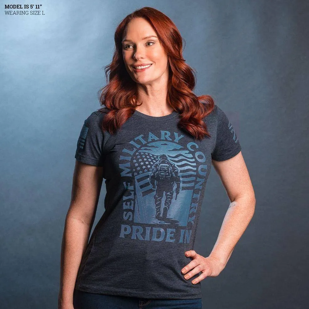 Women's Patriot March Slim Fit T-Shirt - Midnight Navy sold by Grunt Style product image thumbnail 3