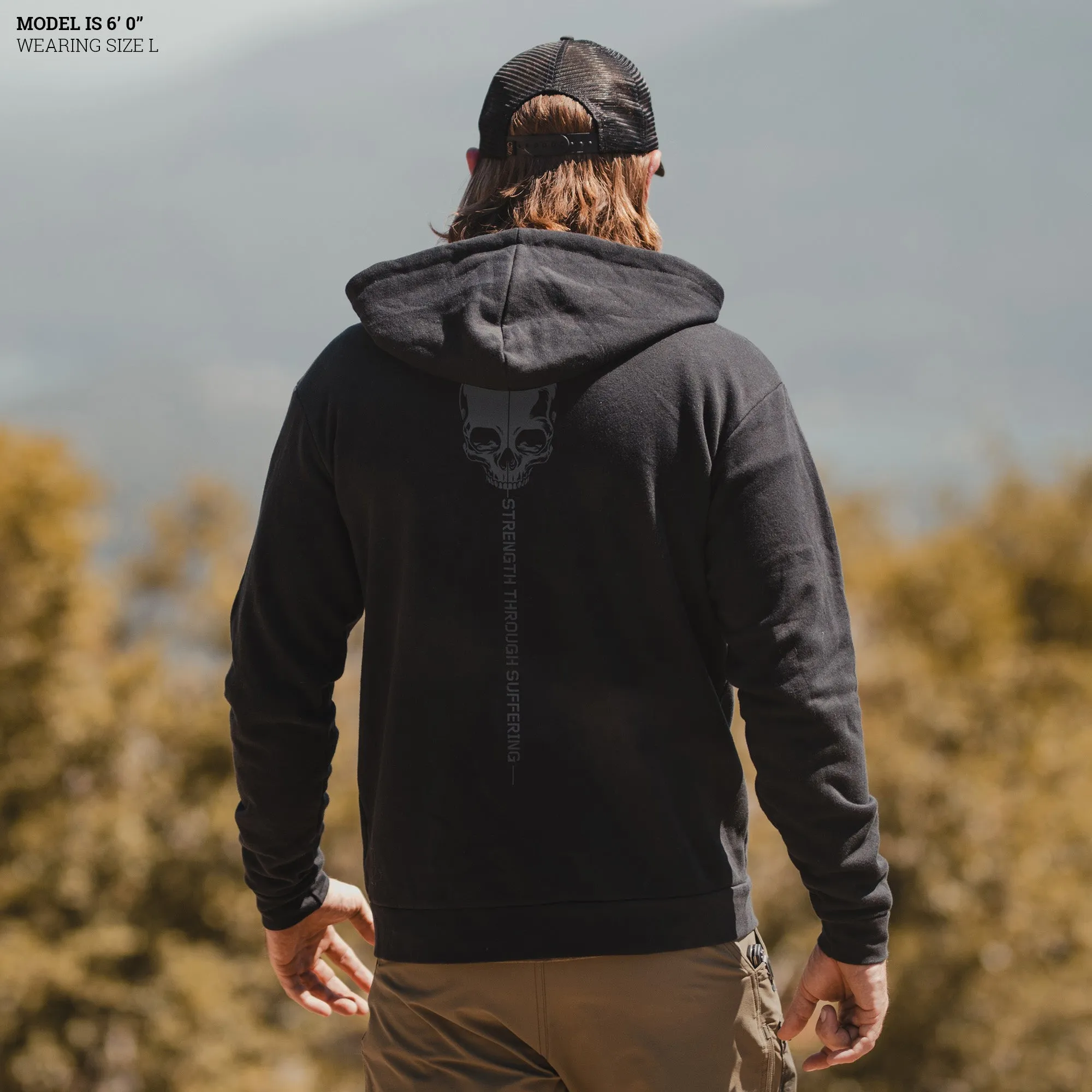 Strength Through Suffering Full-Zip Hoodie - Black sold by Grunt Style product image thumbnail 2