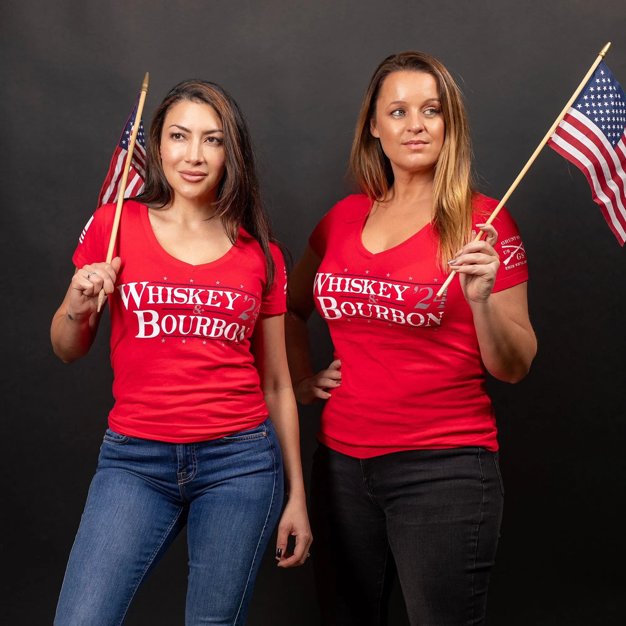 Women's My Vote '24 V-Neck - Red sold by Grunt Style product image thumbnail 3