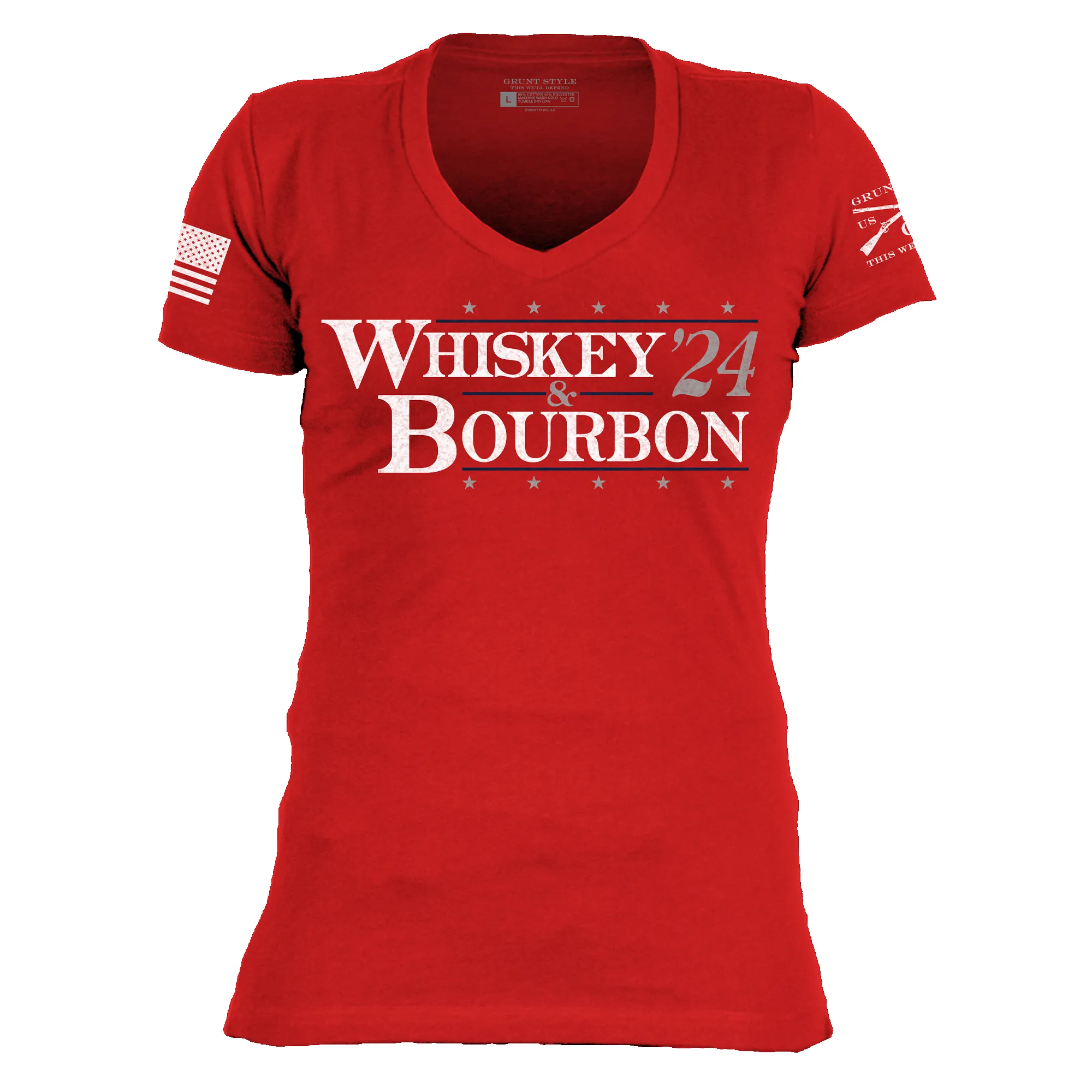 Women's My Vote '24 V-Neck - Red sold by Grunt Style product image thumbnail 4