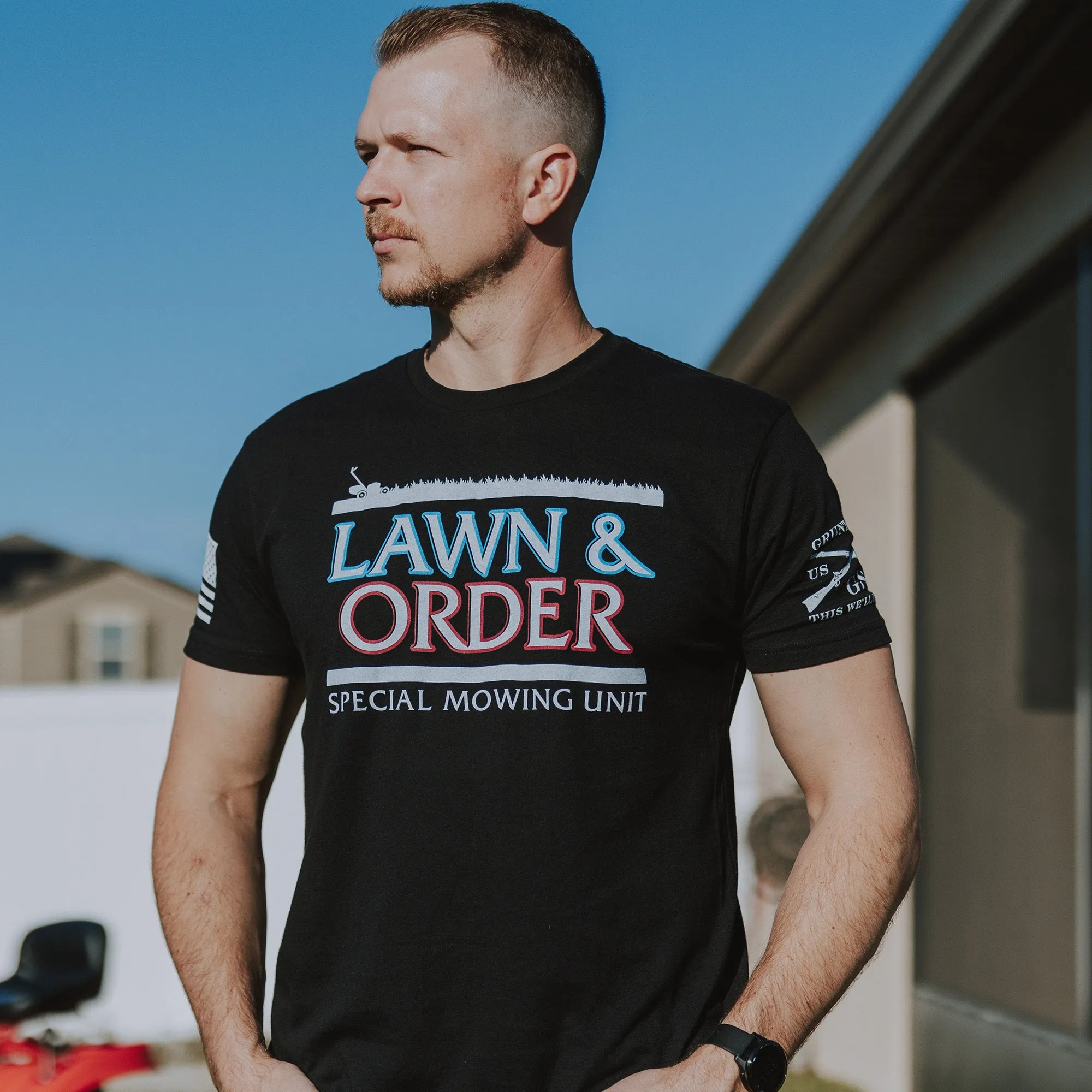 Lawn & Order T-Shirt - Black sold by Grunt Style product image thumbnail 5