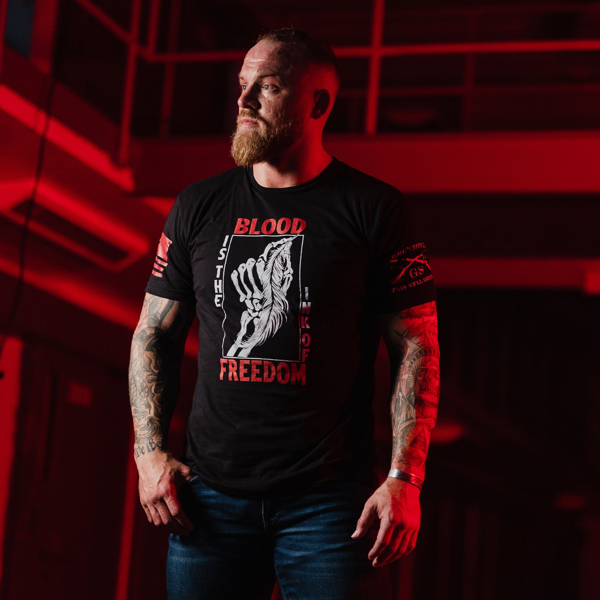 The Ink of Freedom T-Shirt - Black sold by Grunt Style product image thumbnail 3