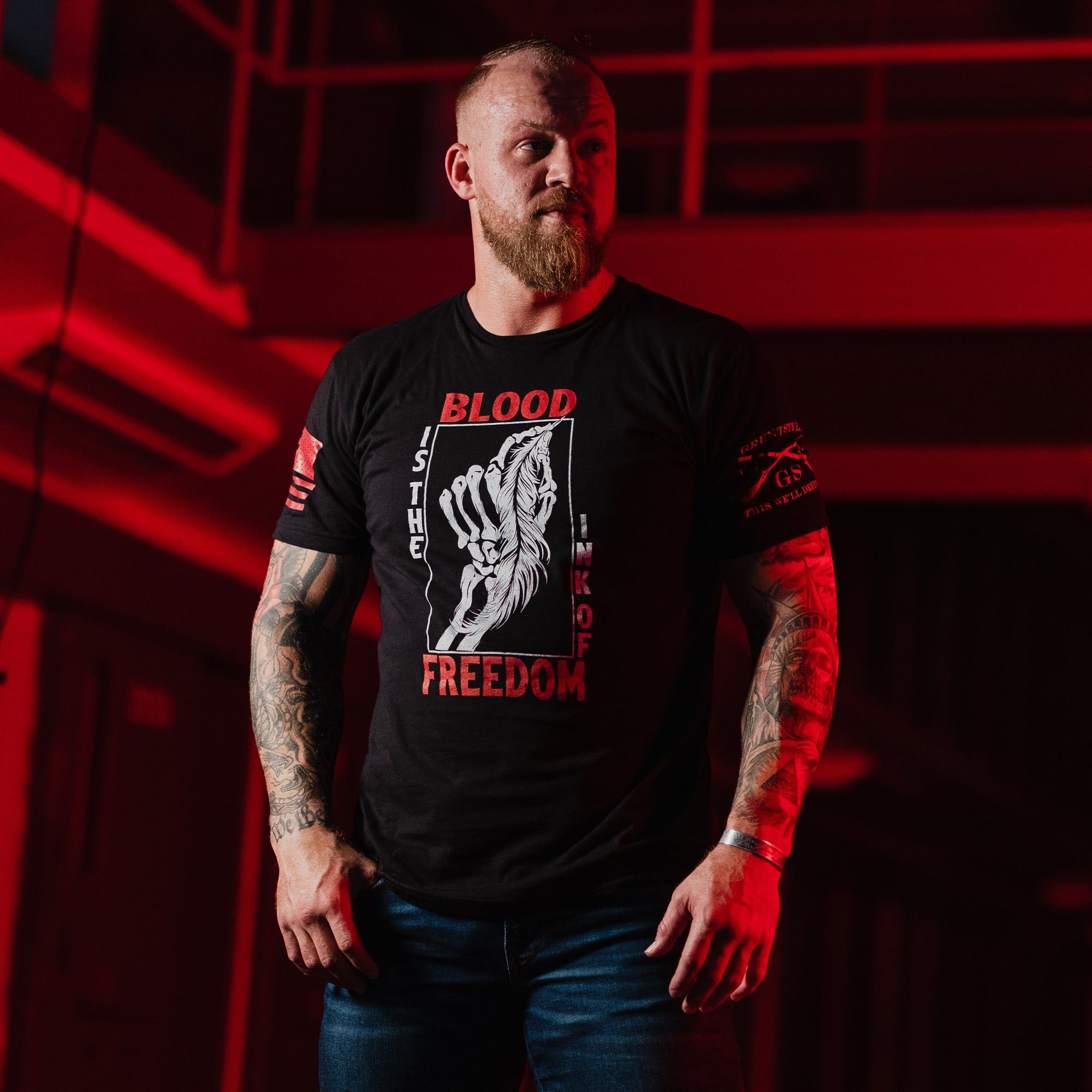 The Ink of Freedom T-Shirt - Black sold by Grunt Style product image thumbnail 2