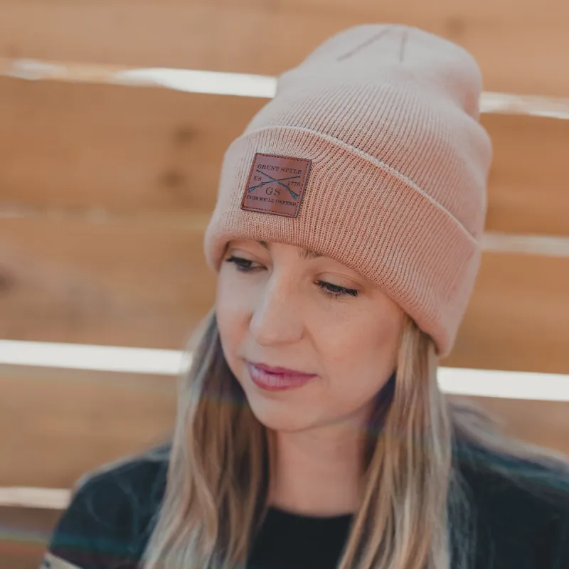 Cuffed Beanie - Desert Pink made by Grunt Style