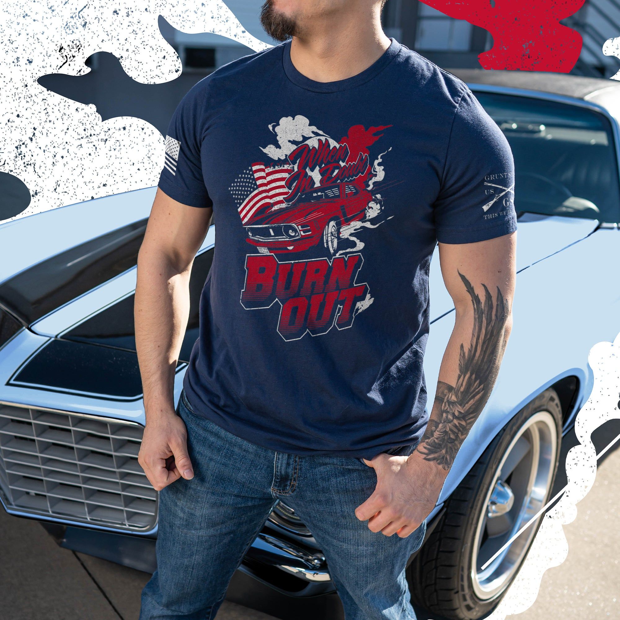 Burn Out T-Shirt - Navy sold by Grunt Style