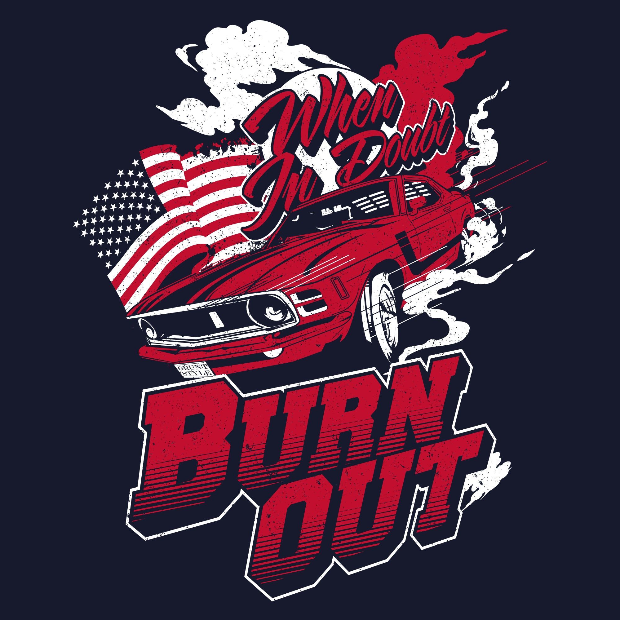 Burn Out T-Shirt - Navy sold by Grunt Style product image thumbnail 2