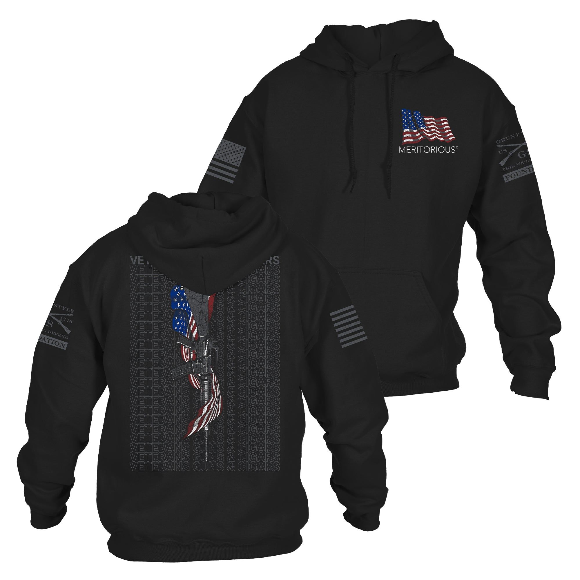 Meritorious Veterans, Guns & Cigars Limited Edition TShirt sold by Grunt Style product image thumbnail 4