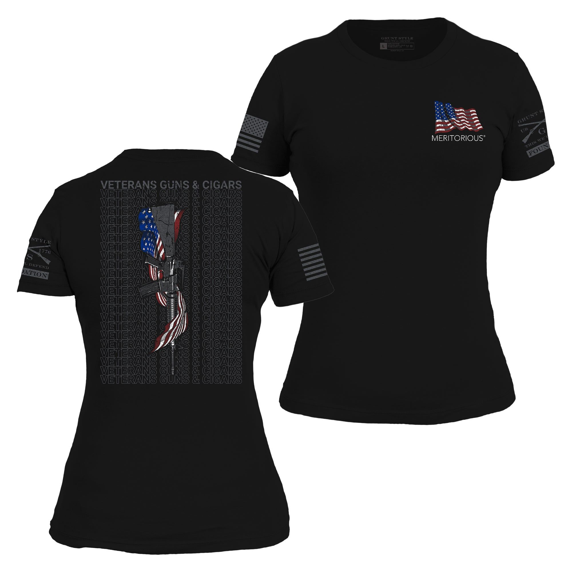 Meritorious Veterans, Guns & Cigars Limited Edition TShirt sold by Grunt Style product image thumbnail 2