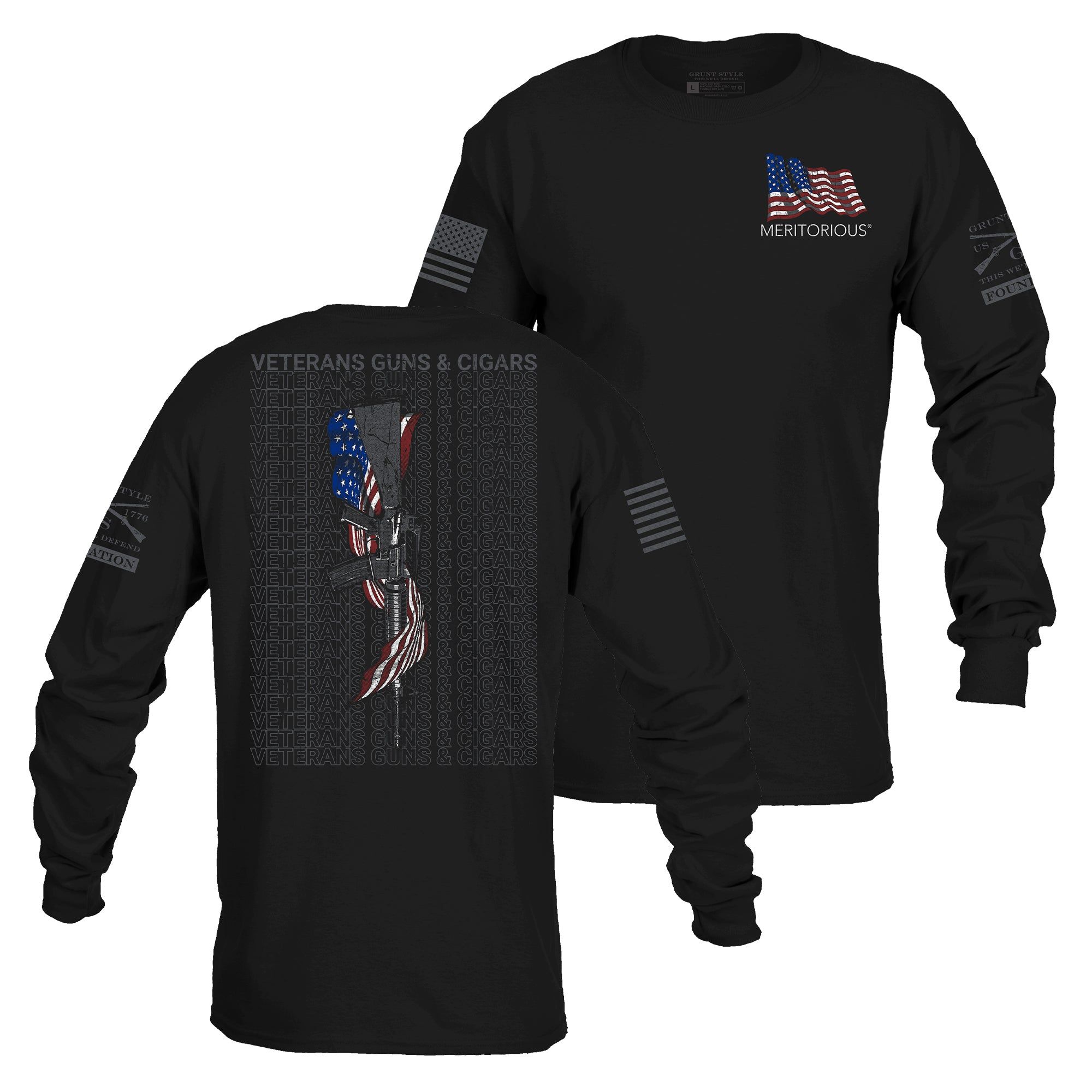 Meritorious Veterans, Guns & Cigars Limited Edition TShirt sold by Grunt Style product image thumbnail 3