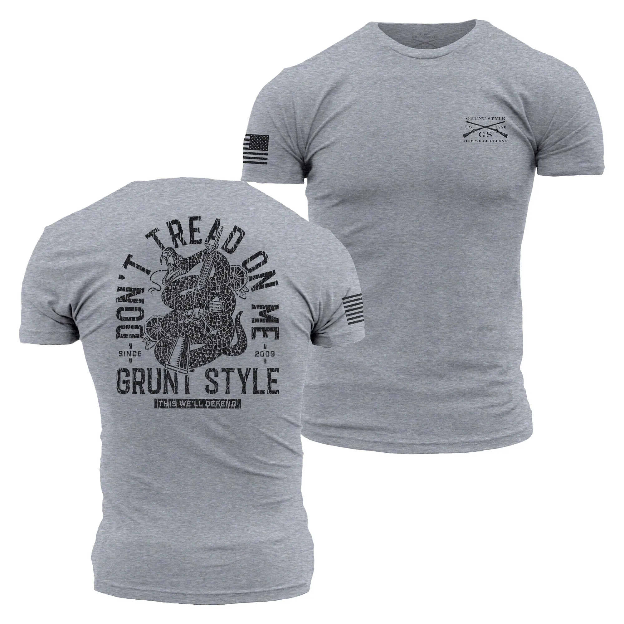 Don't Tread On Me 2A T-Shirt - Dark Heather Gray sold by Grunt Style product image thumbnail 2