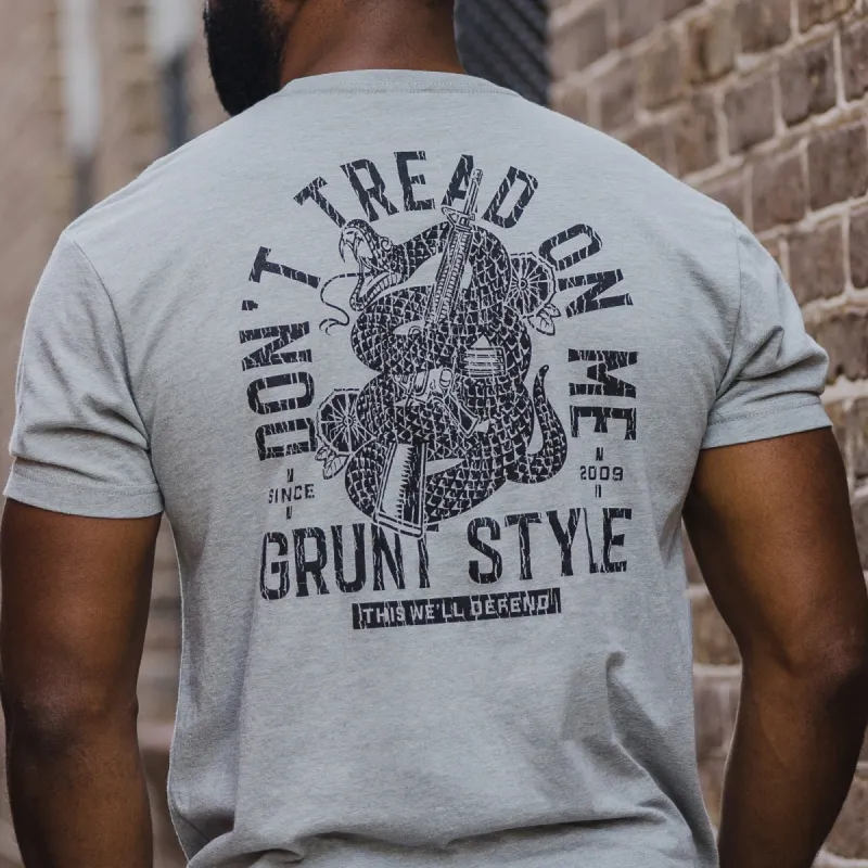 Don't Tread On Me 2A T-Shirt - Dark Heather Gray sold by Grunt Style
