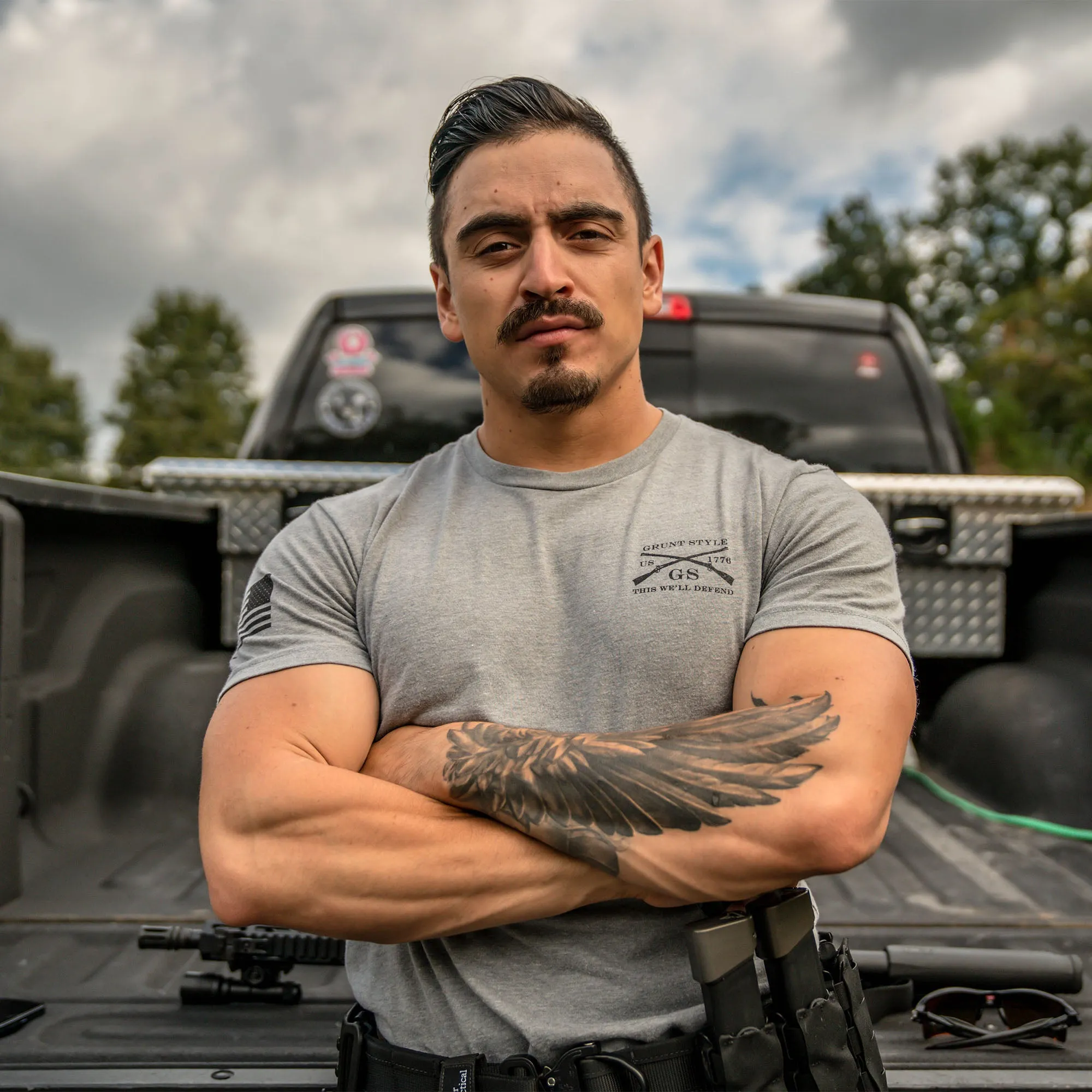 Don't Tread On Me 2A T-Shirt - Dark Heather Gray sold by Grunt Style product image thumbnail 3