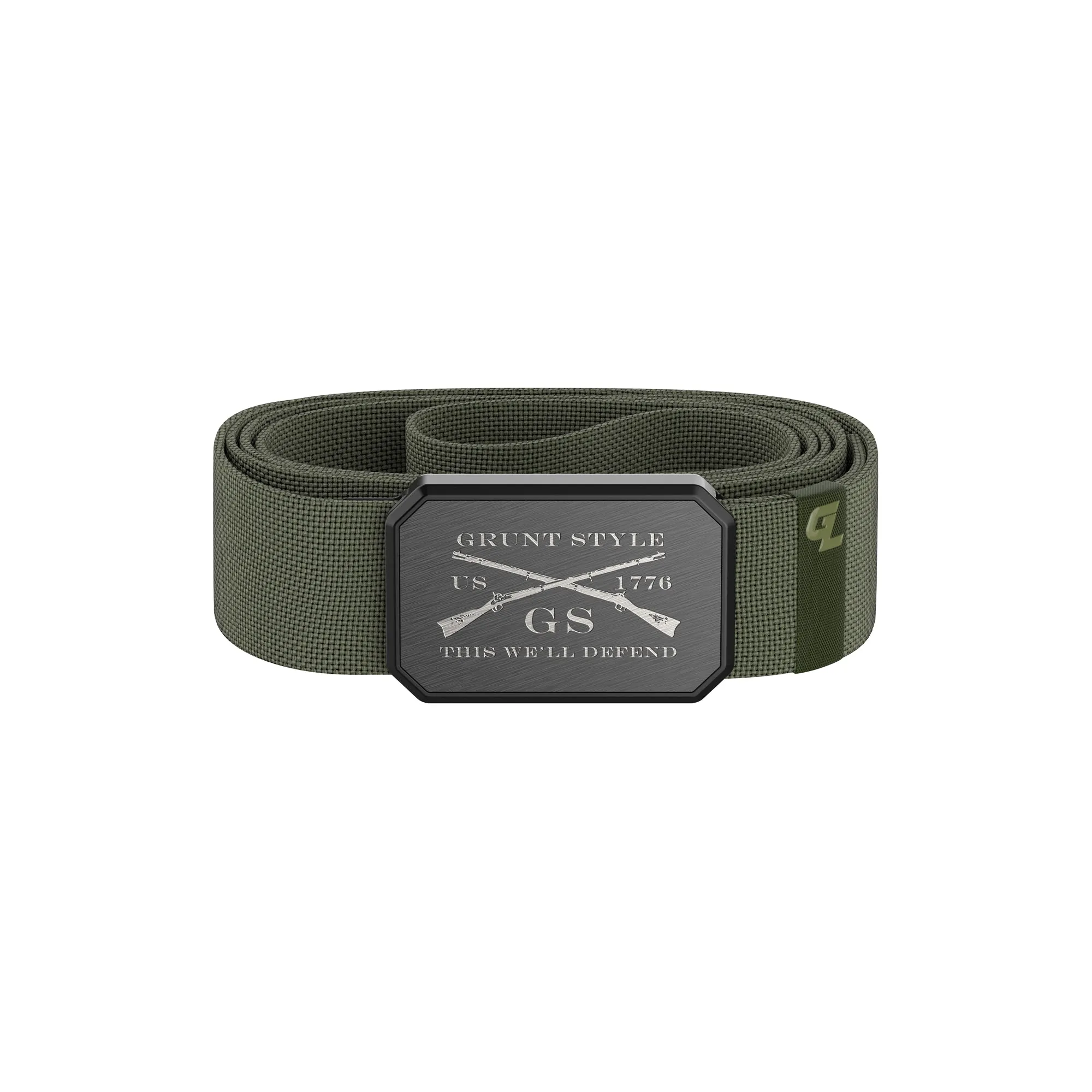 Grunt Style x Groove Life™ Belt - Gun Metal on Olive sold by Grunt Style product image thumbnail 3
