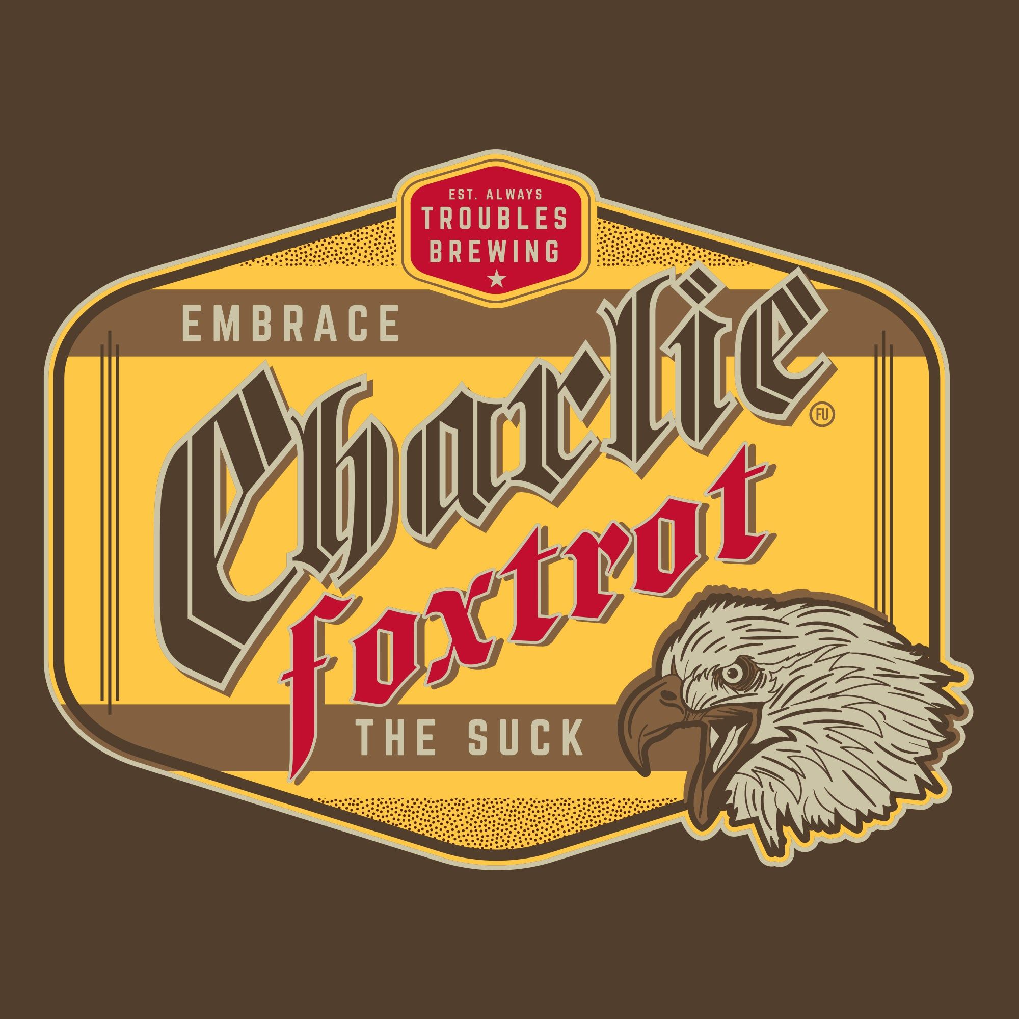 Charlie Foxtrot Brewing T-Shirt - Heather Brown sold by Grunt Style product image thumbnail 4